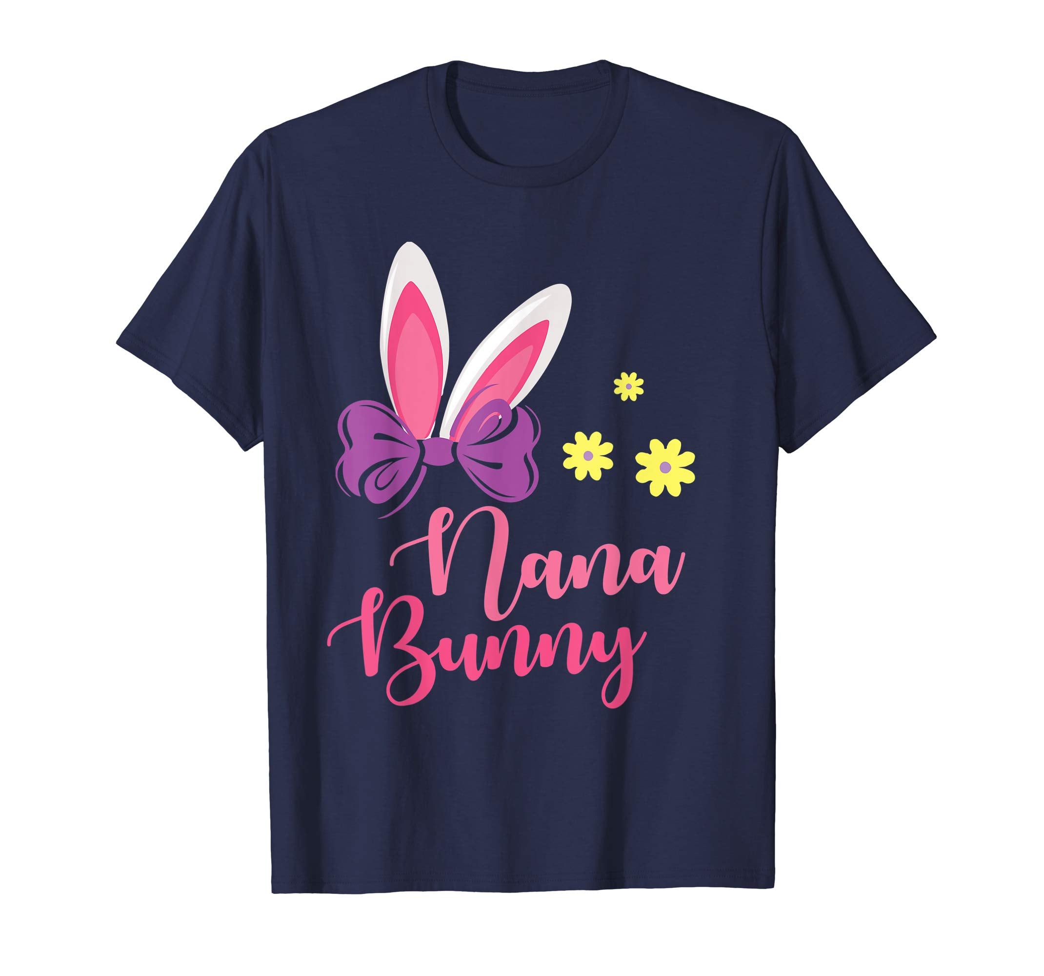 Flowers Bunny Rabbit Girl Face Happy Easter Shirt Nana Bunny