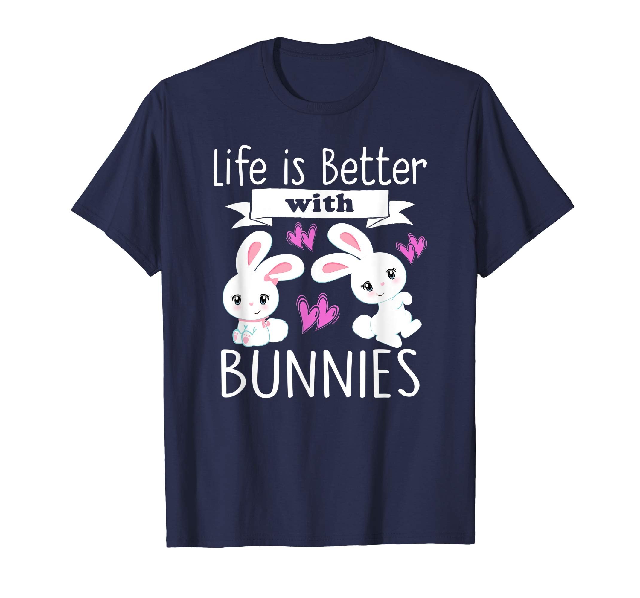 Bunny T-Shirt Girls LIFE IS BETTER WITH BUNNIES Easter Gift