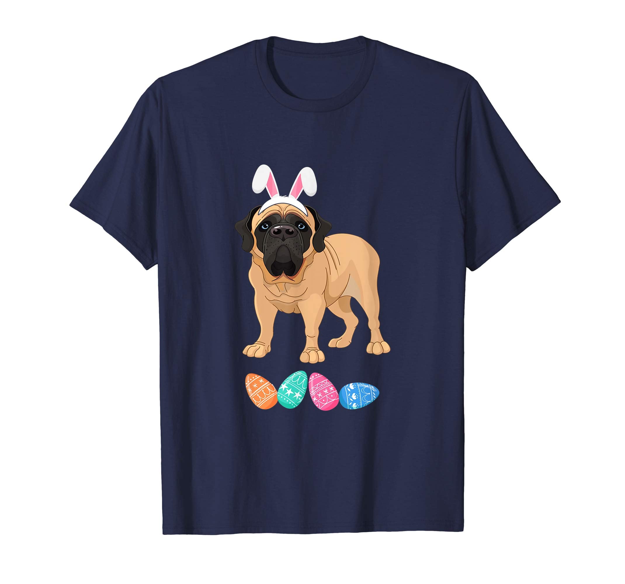 Funny Easter English Mastiff With Bunny Ears And Eggs T Shir