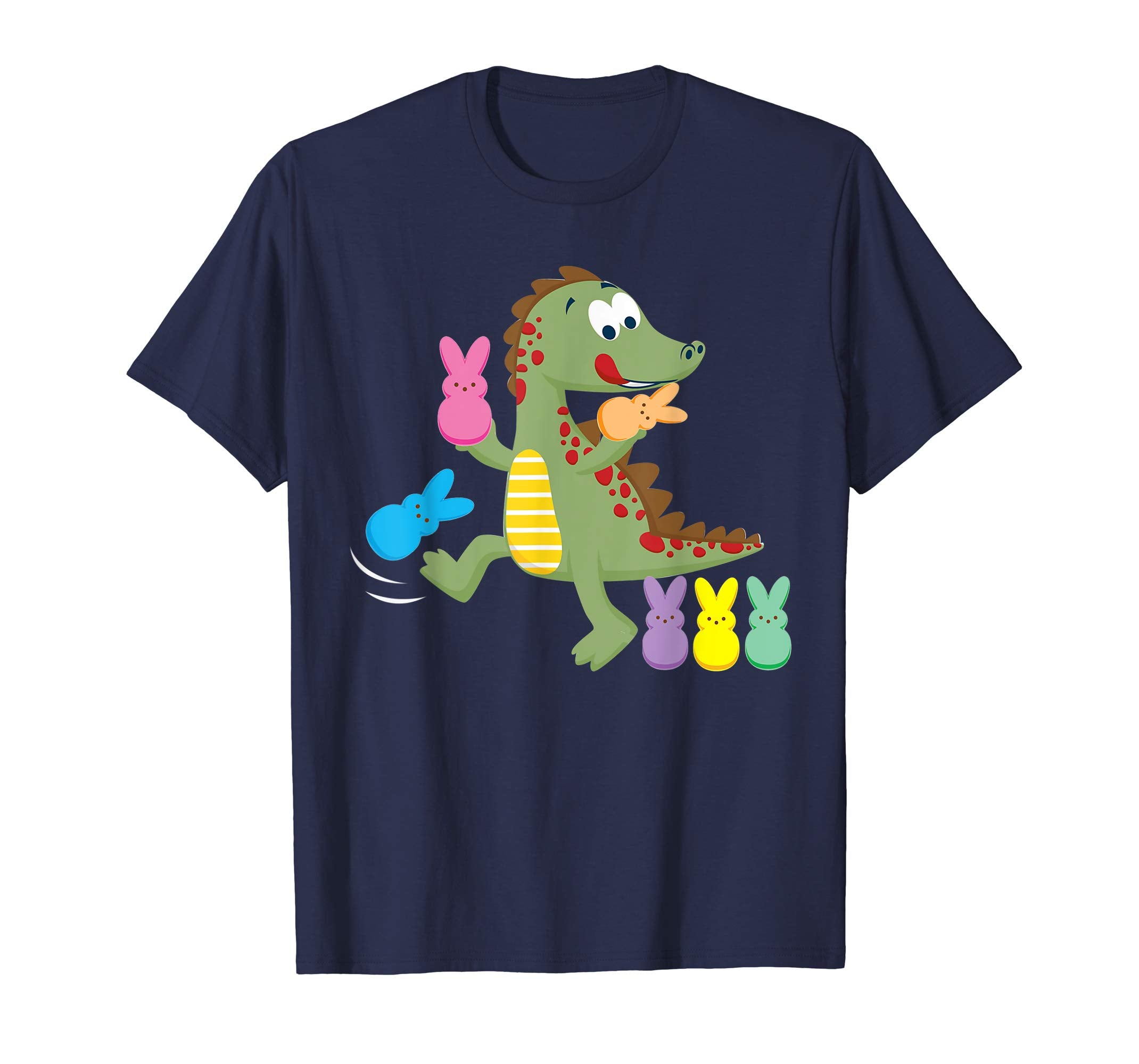 Dinosaur T-rex Eat Bunny Peeps-Happy Easter Day Shirt