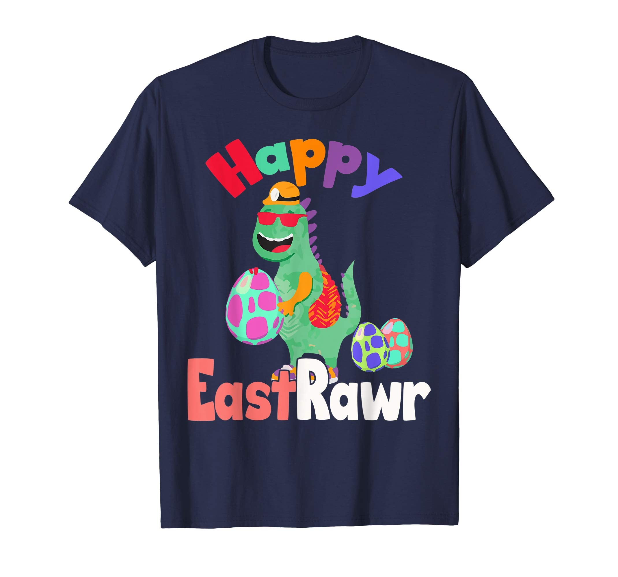 Happy Eastrawr T Rex Dinosaur Easter Bunny Egg Shirt Kids