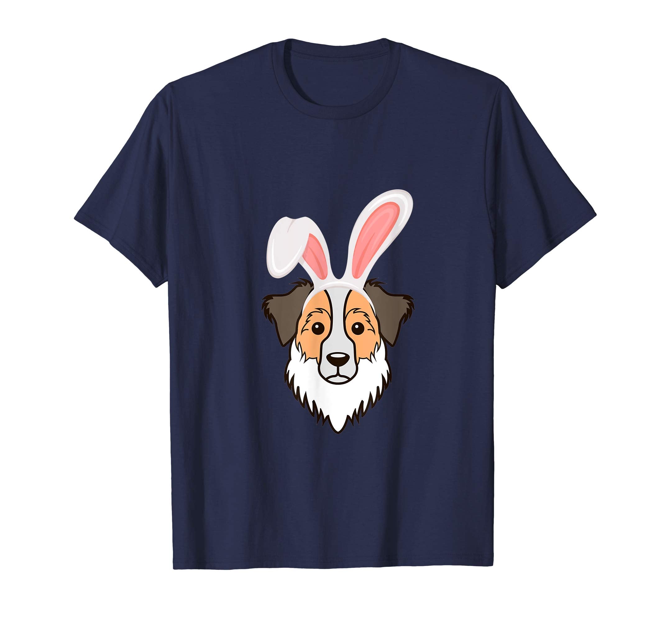 Australian Shepherd Dressed Easter Bunny Rabbit Ears T-Shirt