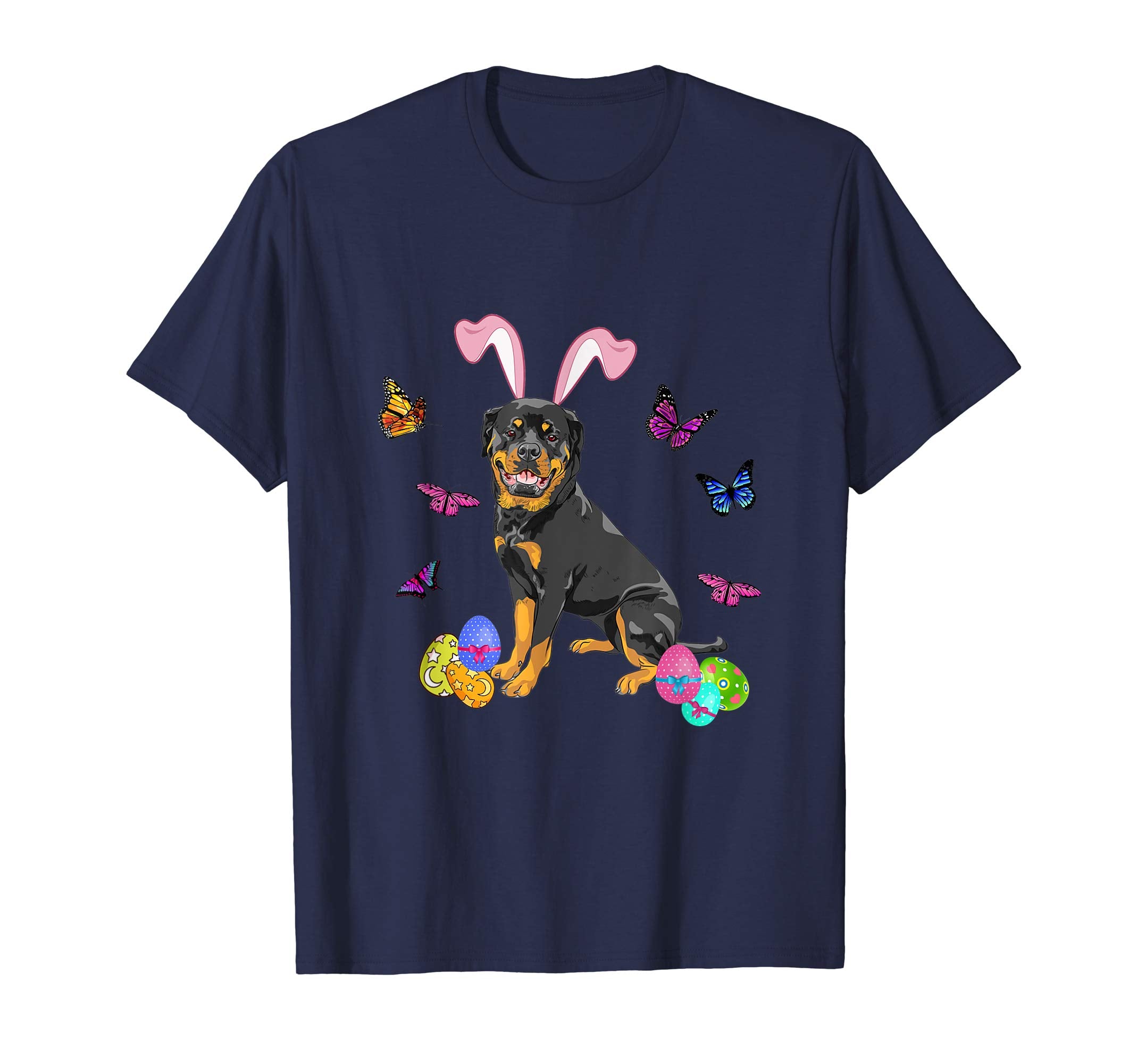 Rottweiler Bunny Rabbit Happy Easter Day T-Shirt