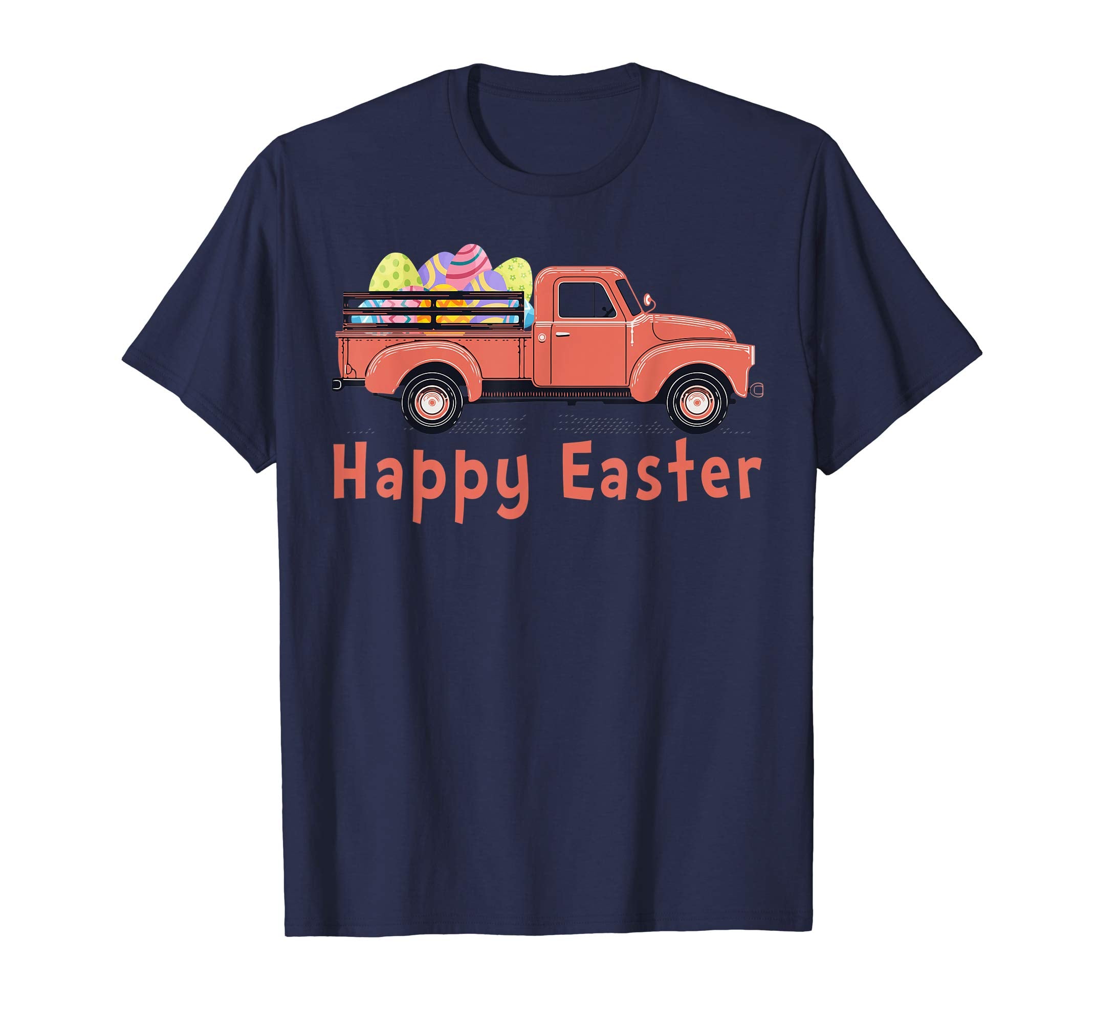 Cute Farm Truck With Easter Eggs-Happy Easter T-Shirt