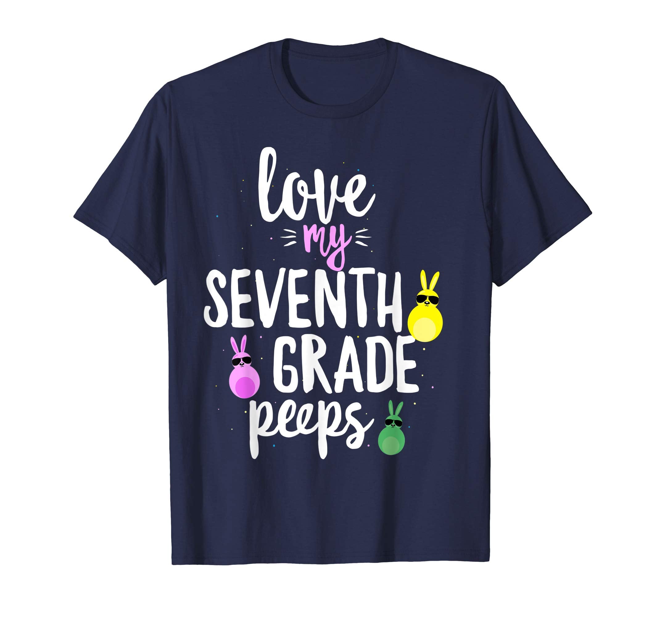 Love My Seventh Grade Peeps Easter Teacher Bunny T-shirt