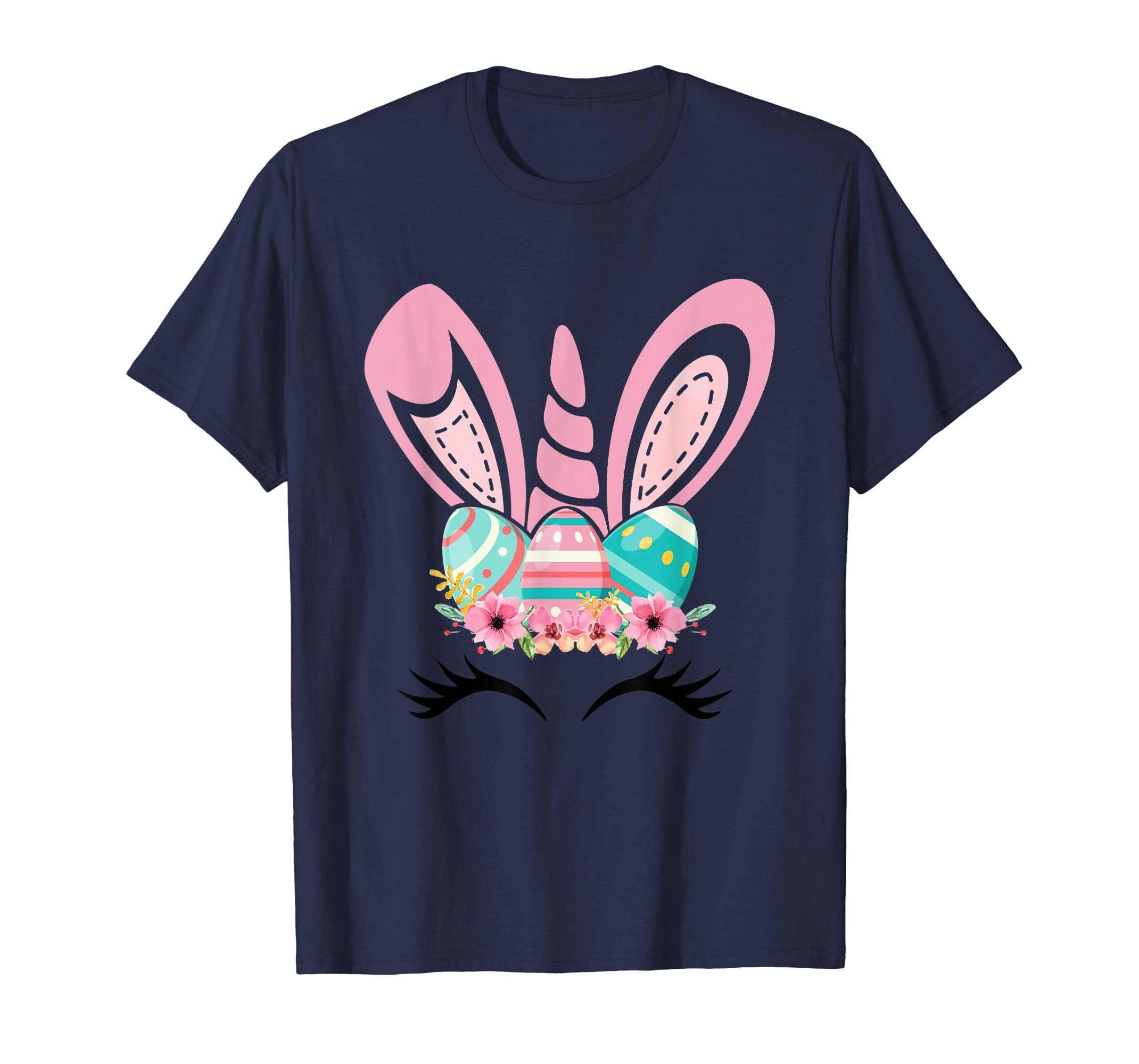 Funny Unicorn With Bunny Rabbit Ears And Egg Easter T-Shirt