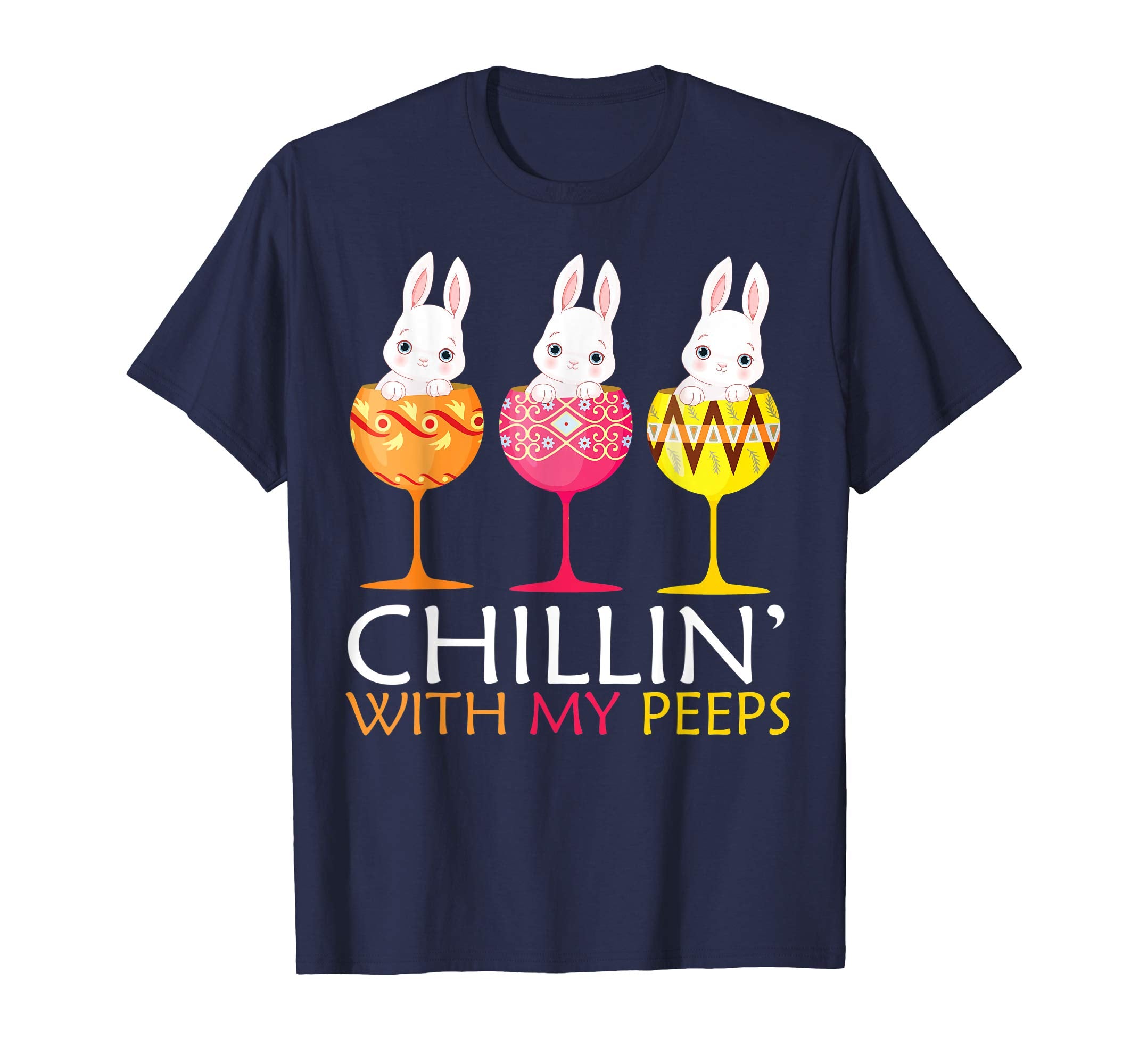 Chillin' with my peeps Tshirt Rabbits in Easter Eggs Shirt