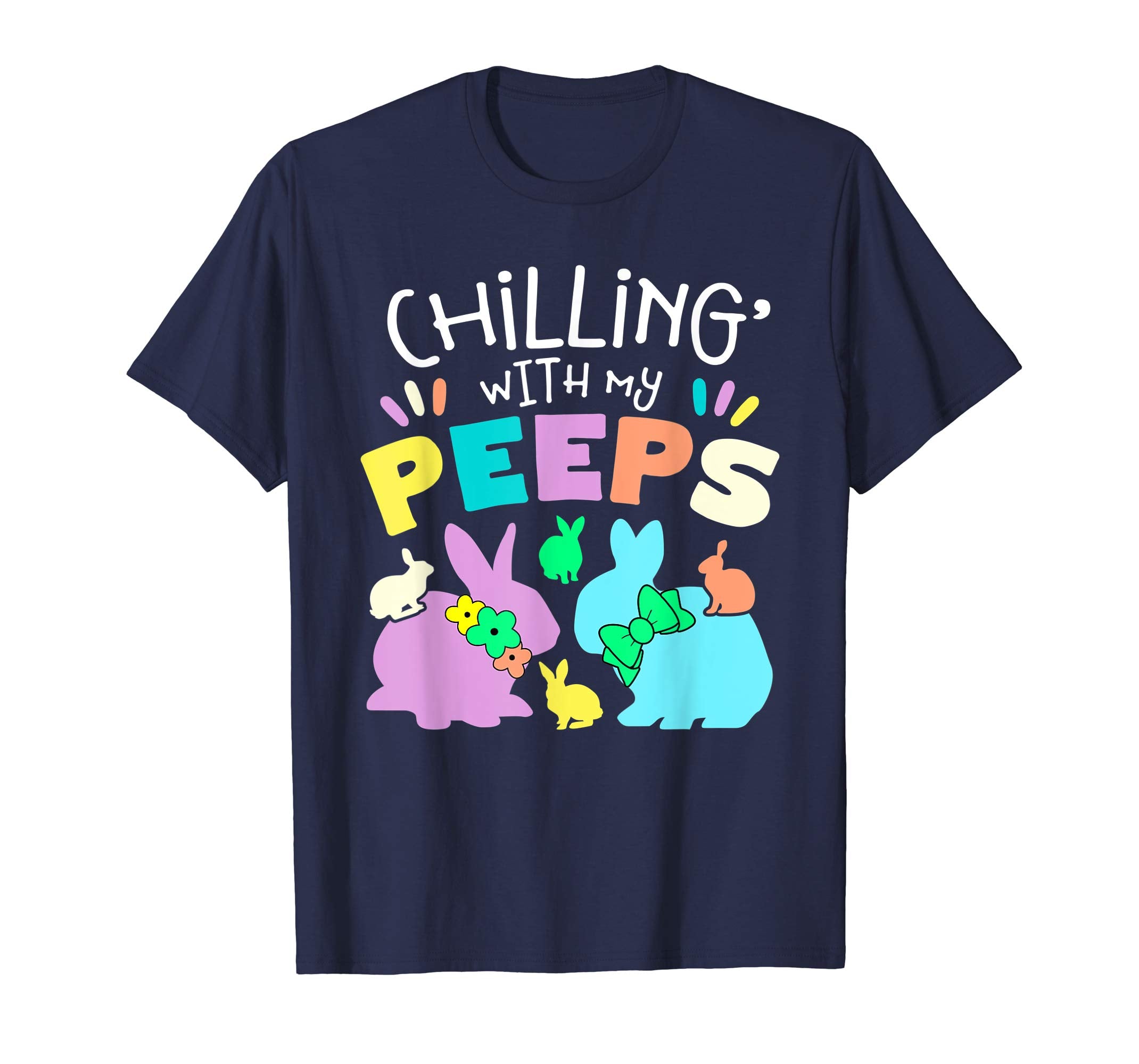 Chillin With My Peeps Happy Easter Kids Boys Girls T Shirt