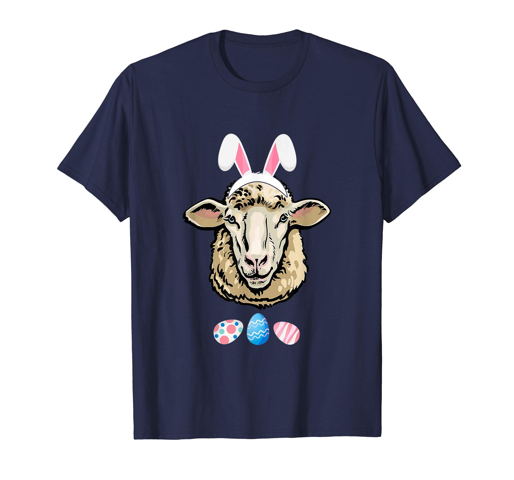 Funny Easter Sheep With Bunny Ears And Eggs T Shirt