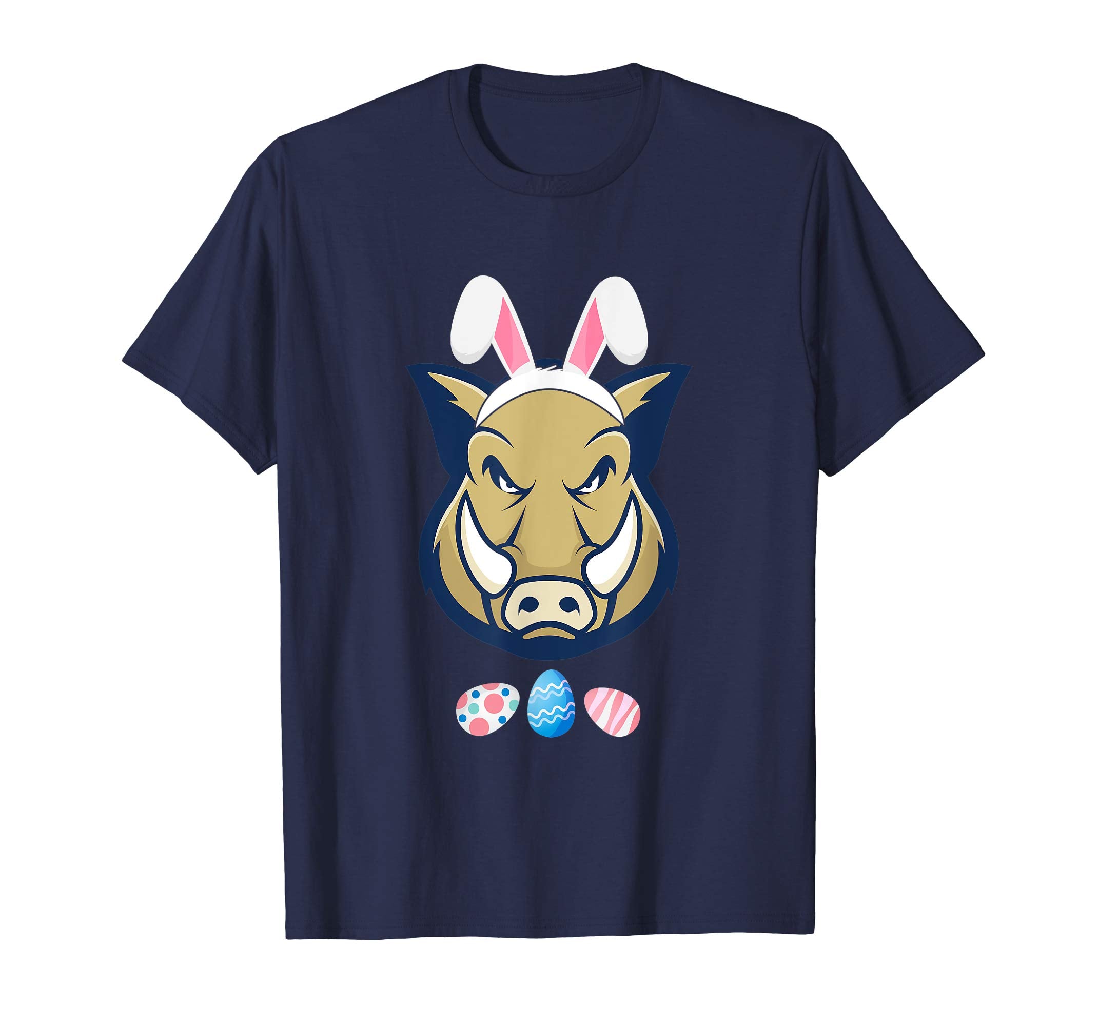 Funny Easter Boar With Bunny Ears And Eggs T Shirt
