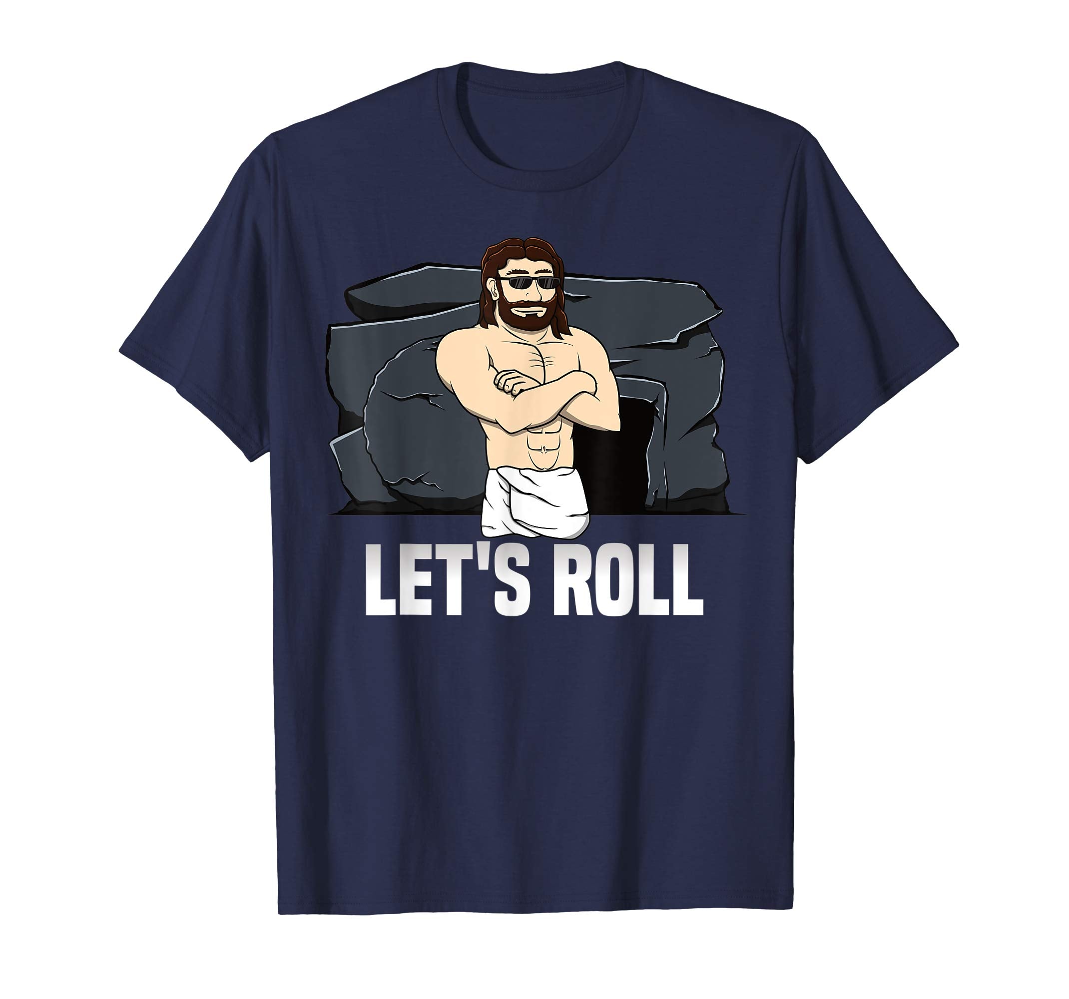 Easter Jesus T Shirt Resurrection Stone Rolling Let's Roll