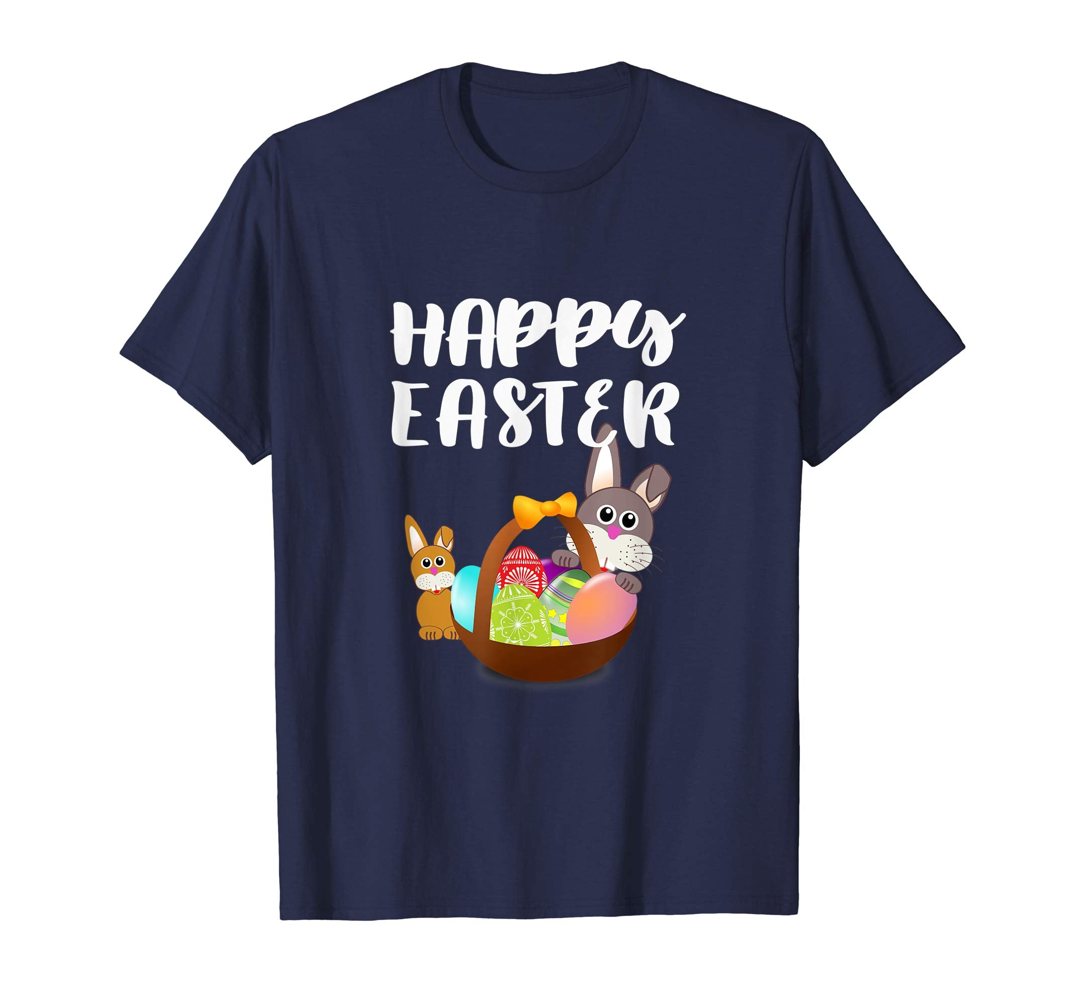 Happy Easter Bunny Tee Shirt With Easter Eggs Tee
