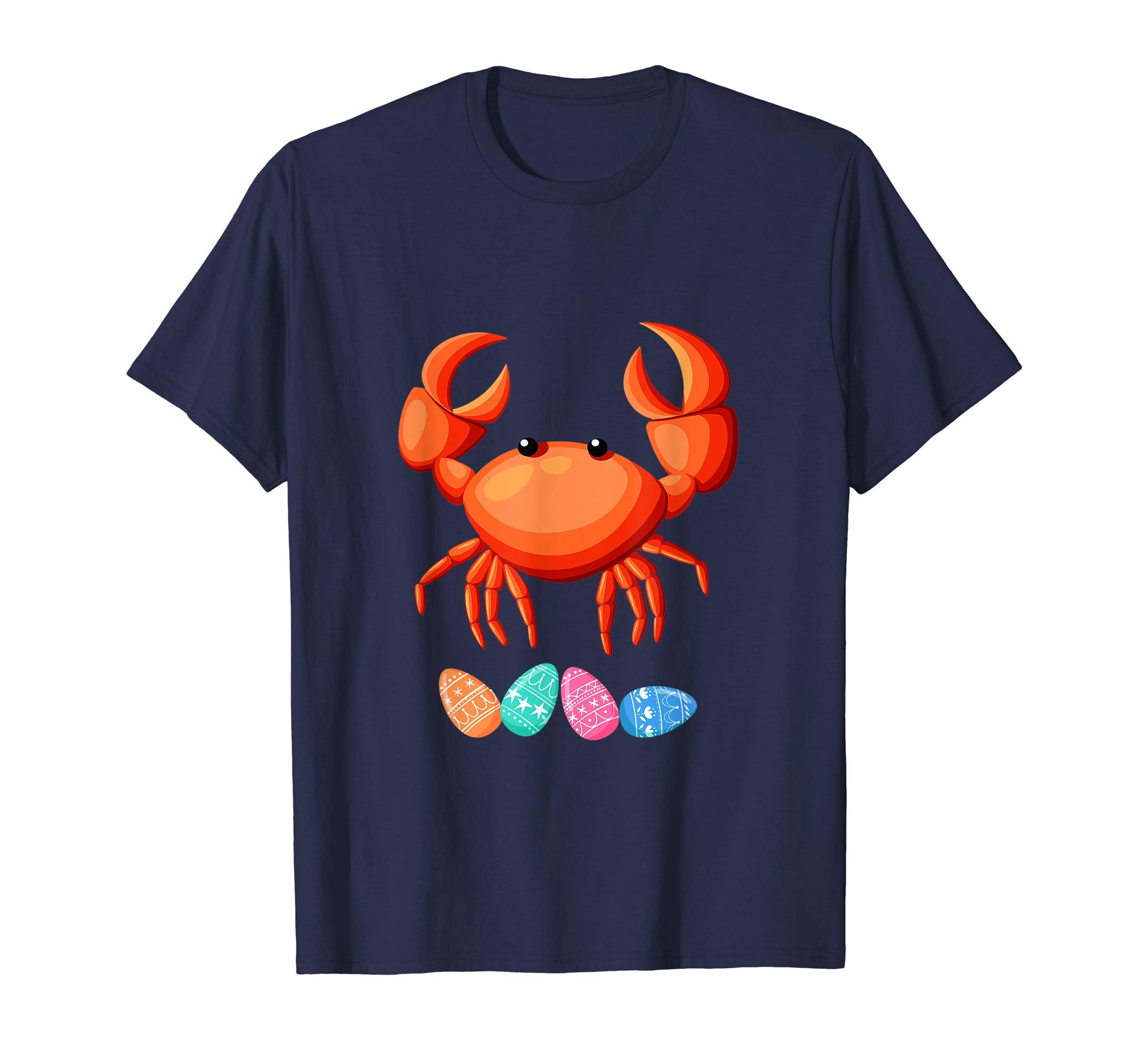 Funny Easter Crab With Bunny Ears And Eggs T Shirt