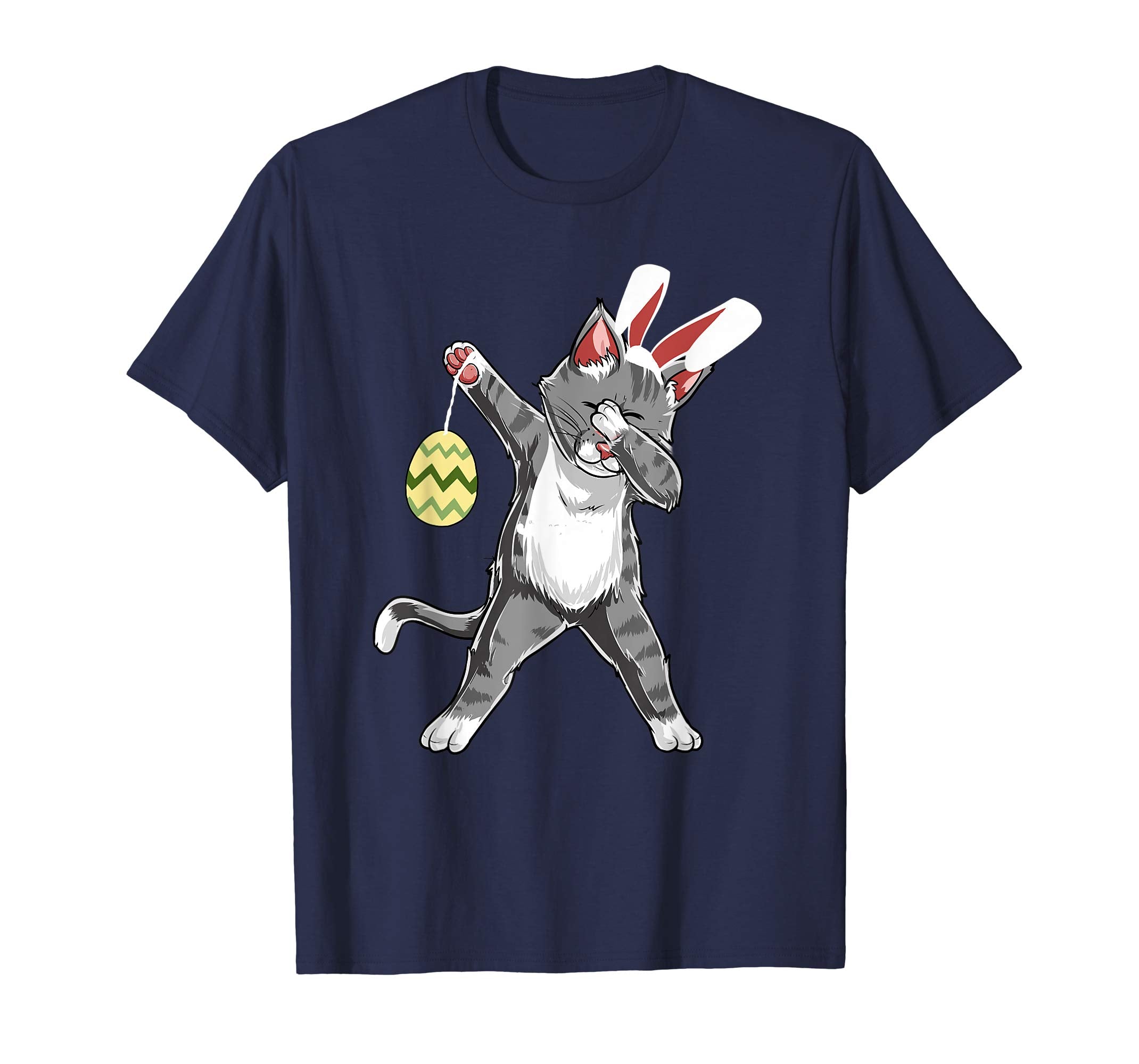 Happy Easter Shirt Dabbing Cat Bunny Easter