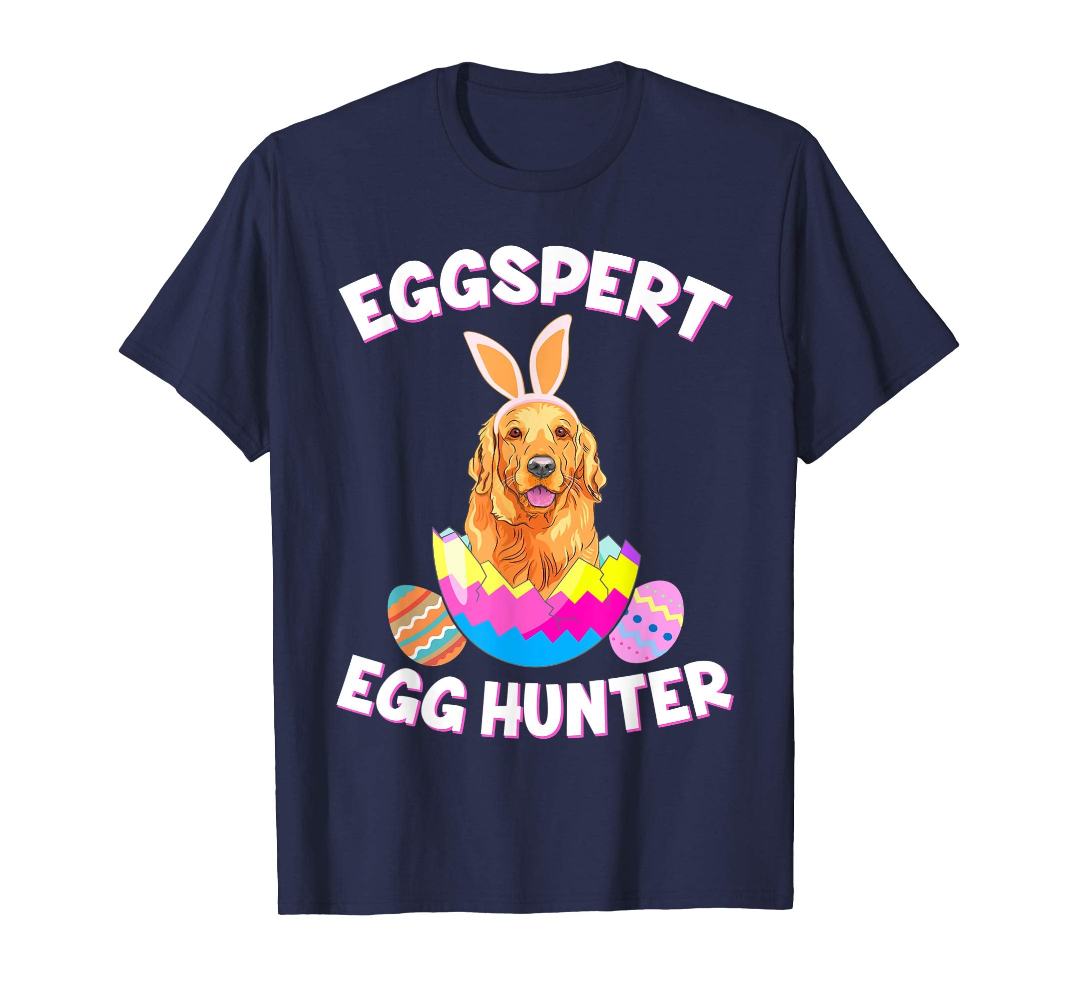 Eggspert Egg Hunter Easter Funny Golden Retriever T Shirt