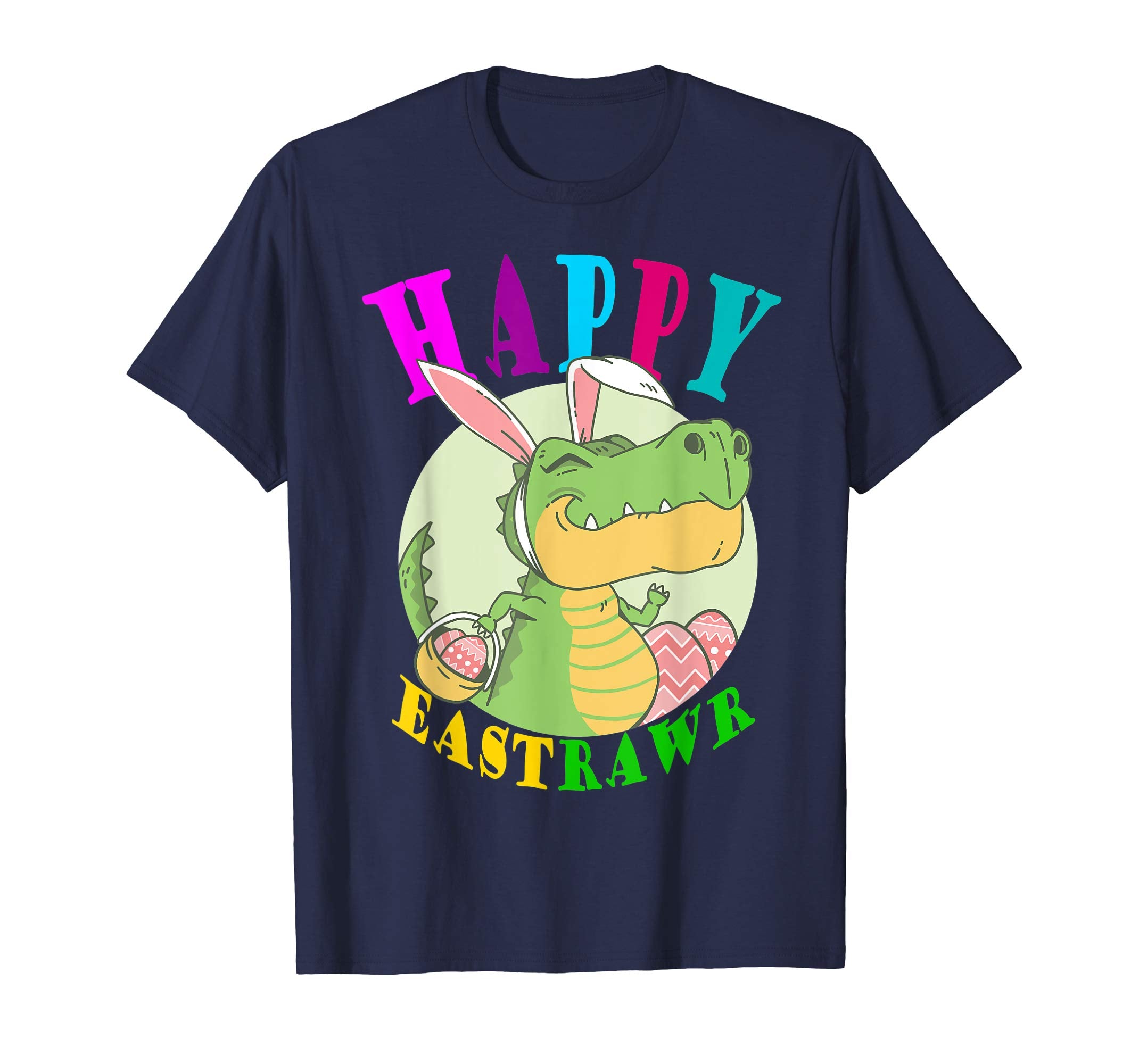 Happy Eastrawr T Rex Dinosaur Easter Bunny Egg Shirt Kids