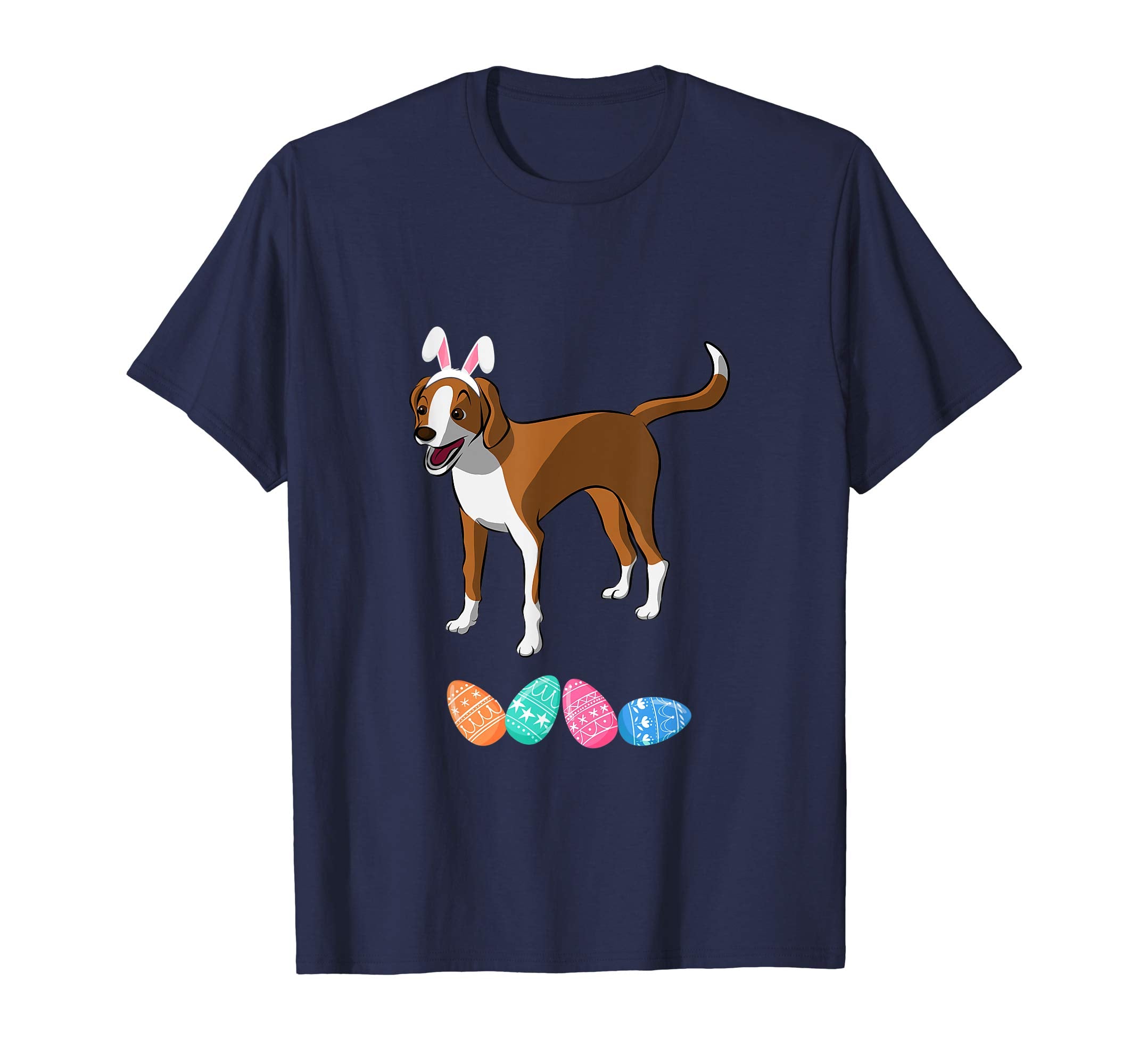 Funny Easter Foxhound With Bunny Ears And Eggs T Shirt