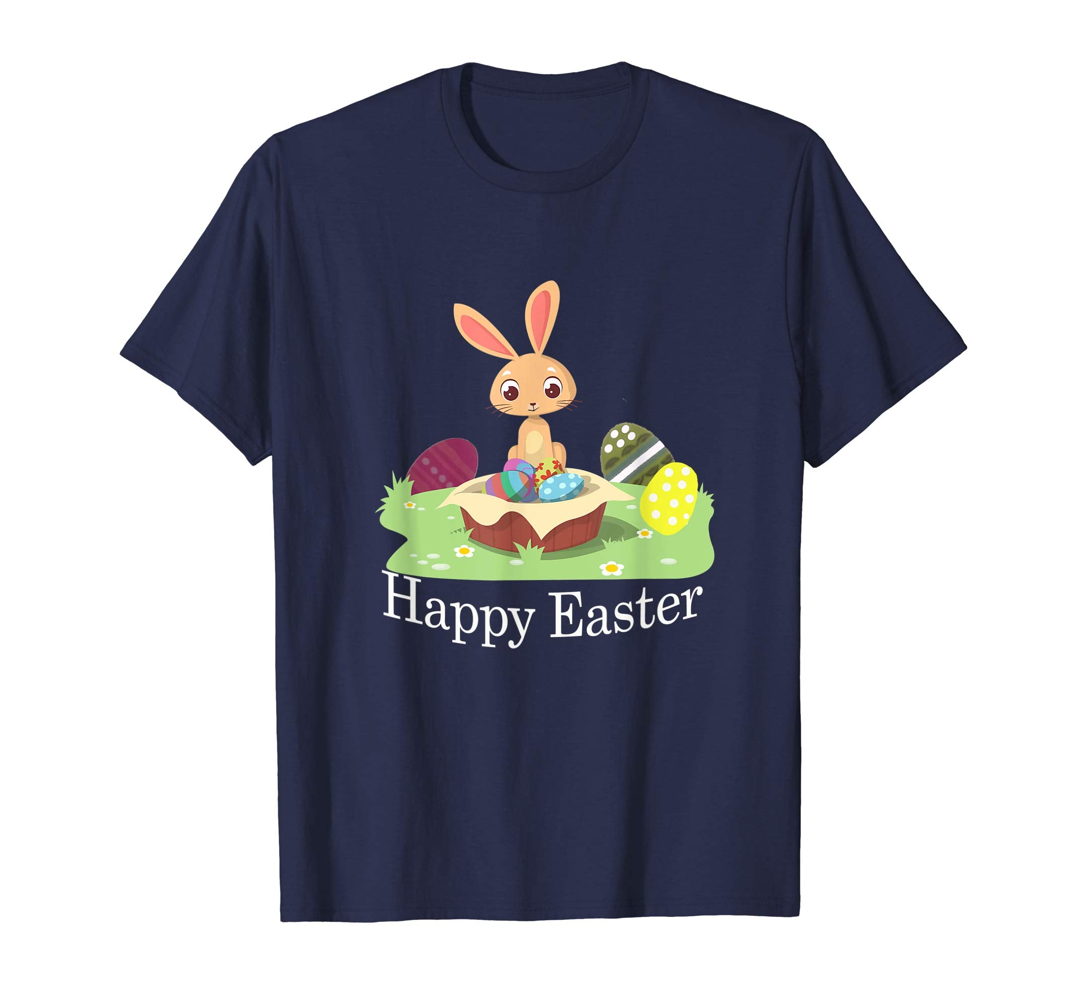 Happy Easter Egg Hunt Basket TShirt Pastel Color Funny Bunny