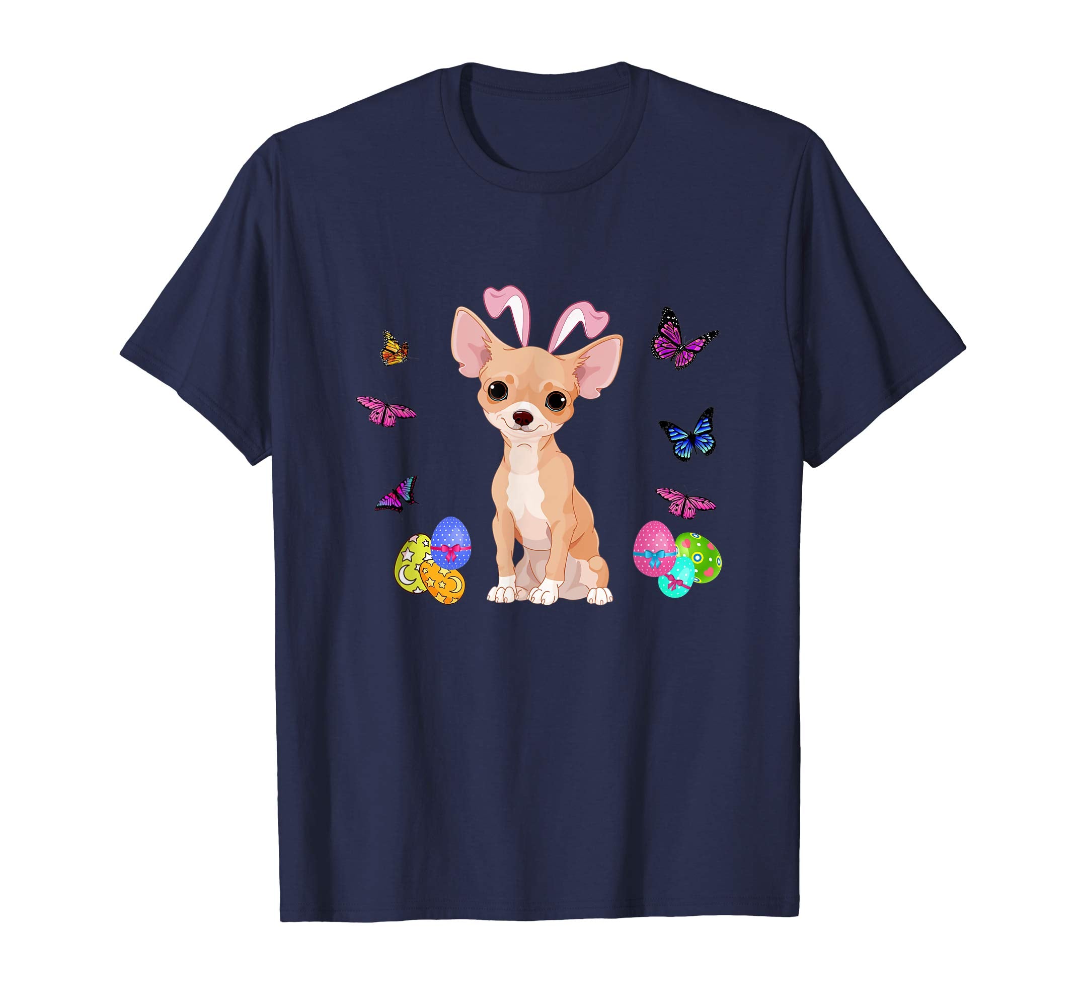 Chihuahua Bunny Rabbit Happy Easter Day T-Shirt