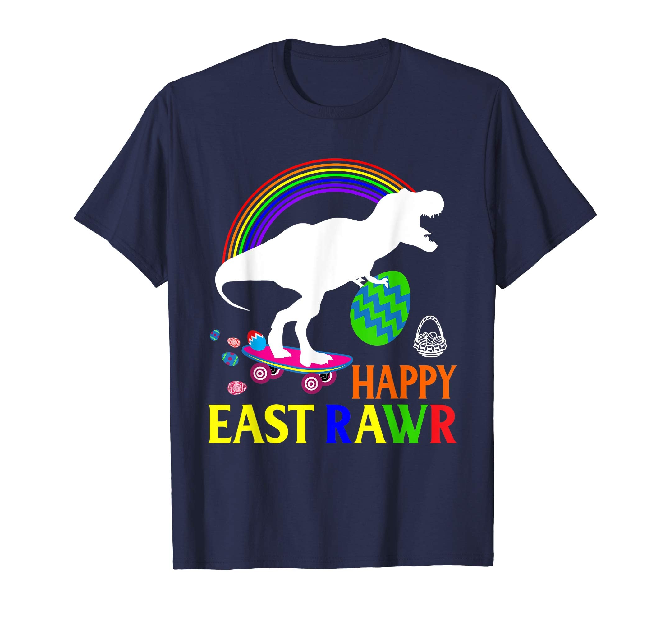 Happy East Rawr T Shirt T Rex Dinosaur Easter Bunny Egg Kids
