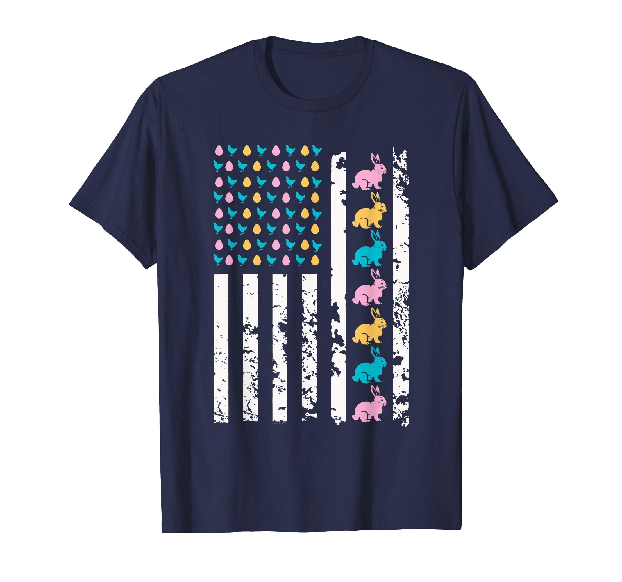 Easter American Flag T-shirt Chickens Eggs and Bunnys Outfit