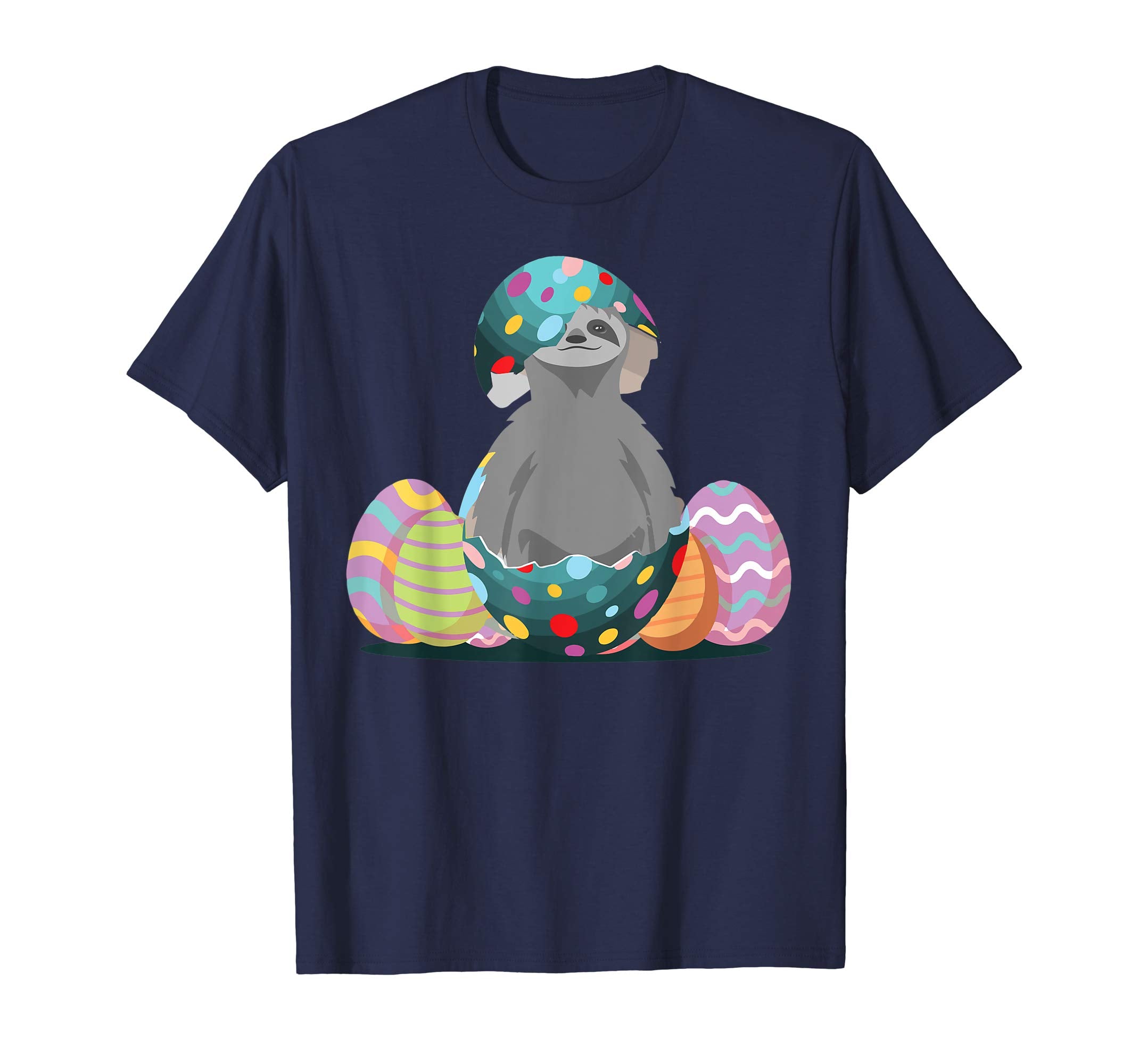 Cute Easter Eggs Sloth Shirts Gifts For Boys Girls Kids