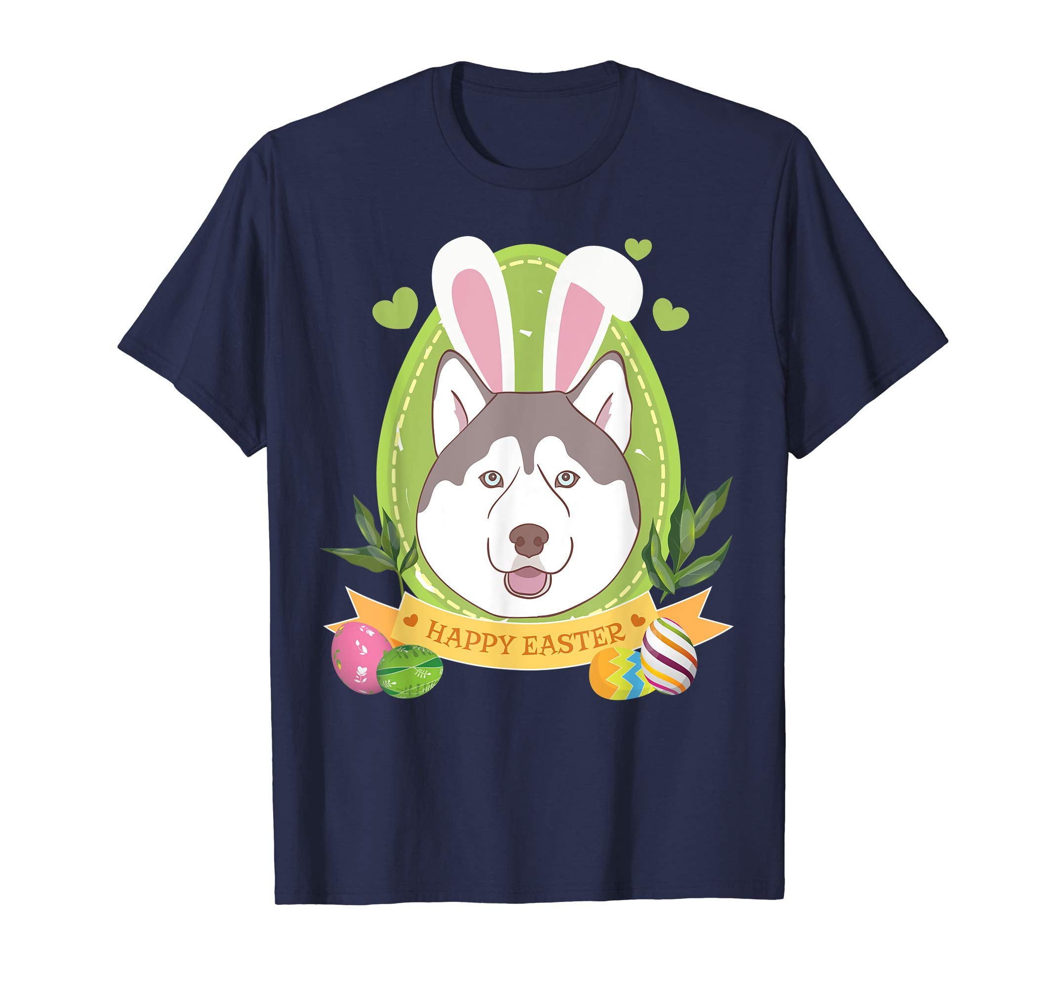 Bunny Siberian Husky Dog Easter Day Lovers T-Shirt Egg