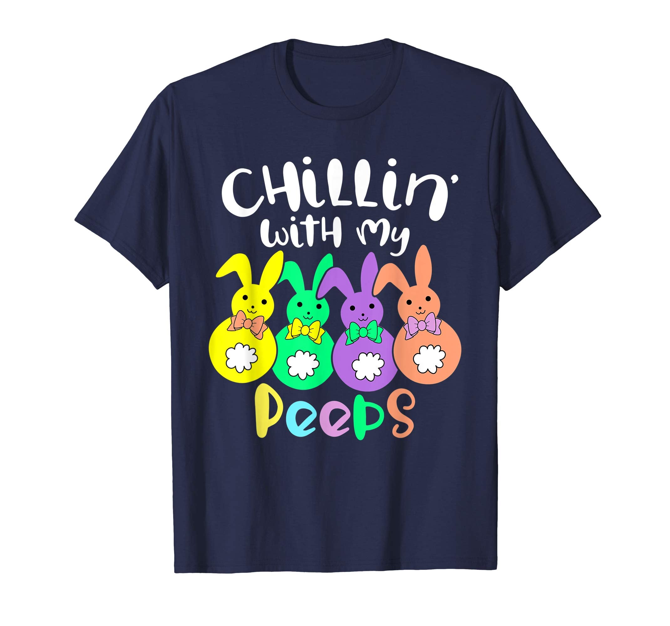 Chillin With My Peeps Happy Easter Kids Boys Girls T Shirt