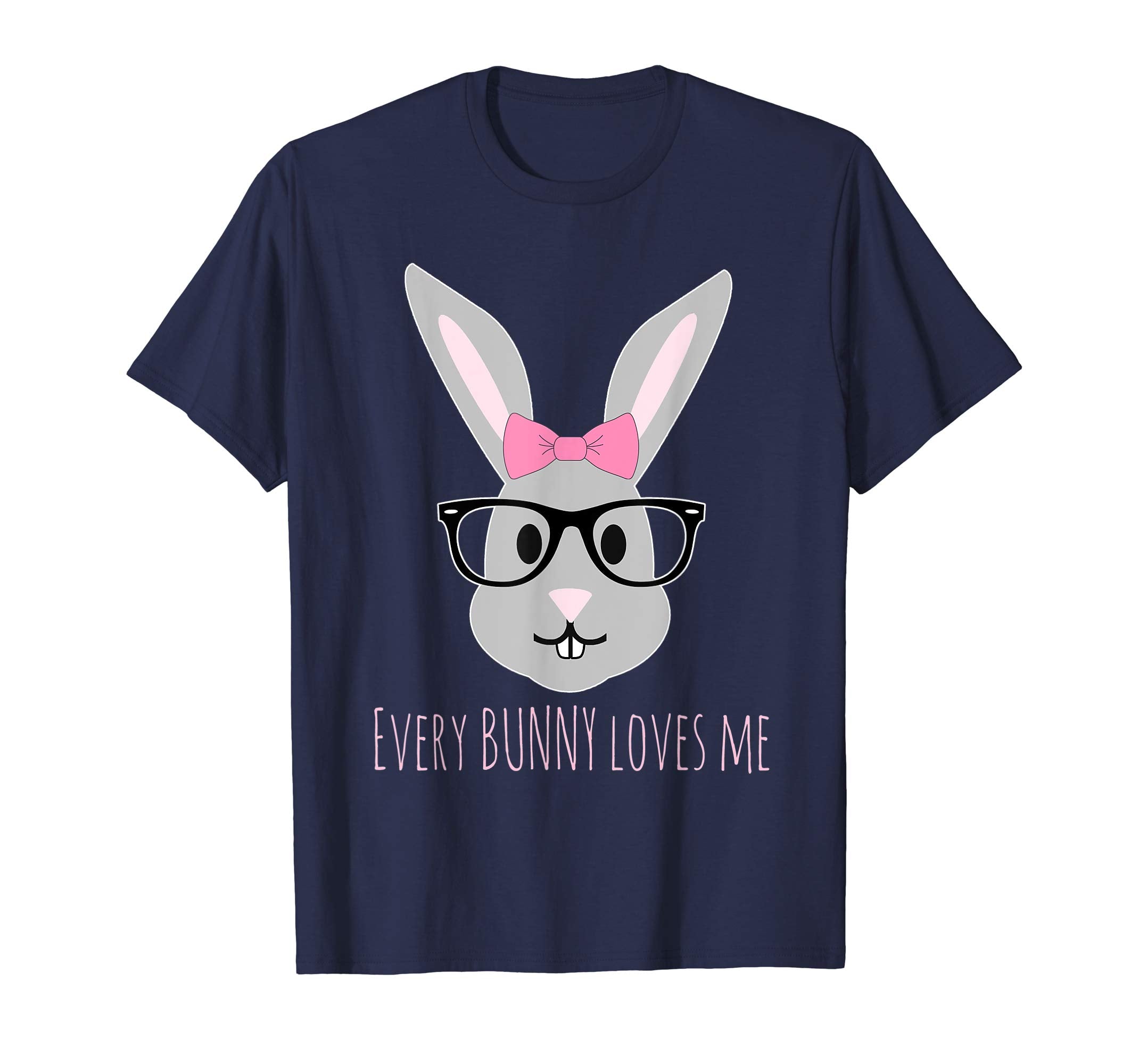 Happy Easter T-Shirt Cute Girl Bunny with Glasses TShirt