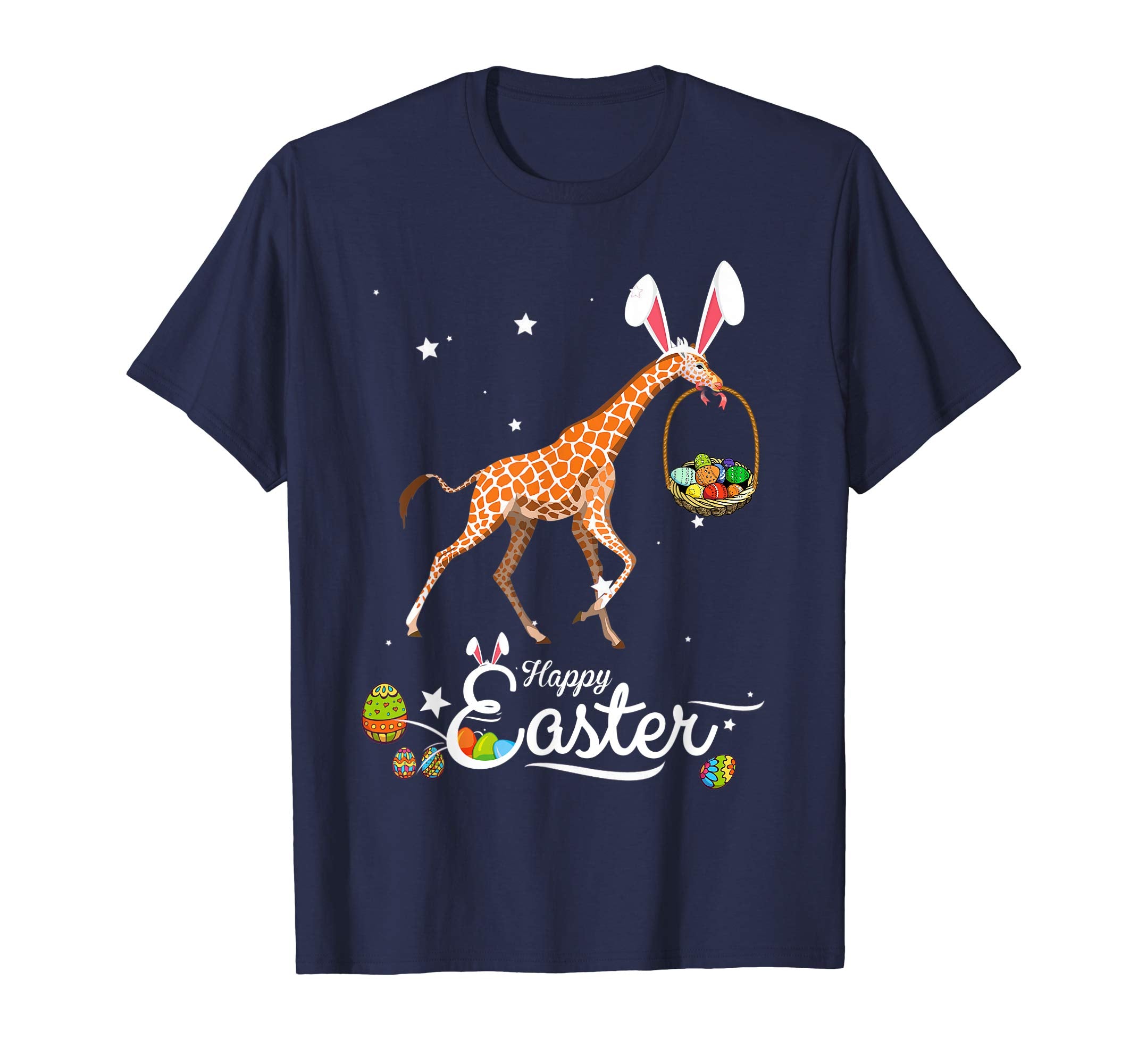 Cute Easter Giraffe with Bunny Ears and Eggs T Shirt