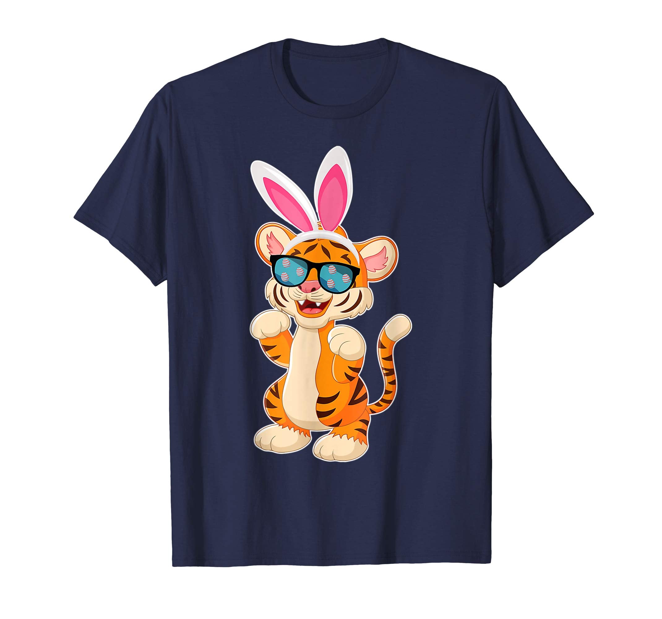 Tiger Dog Cool Sunglass Bunny Hat Happy Easter Day Shirt