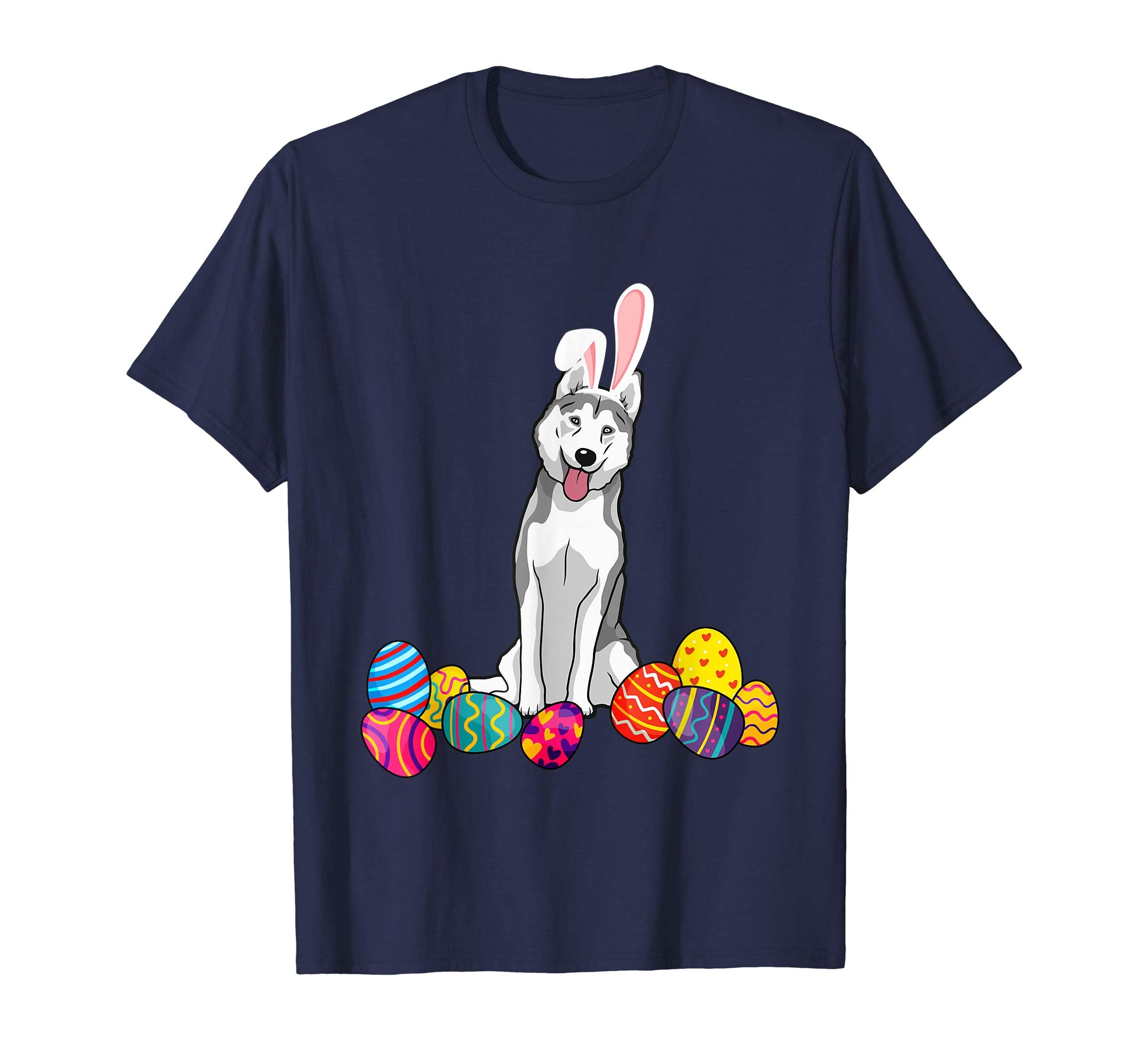 Husky Bunny Ear With Egg Easter Easter Day Shirt