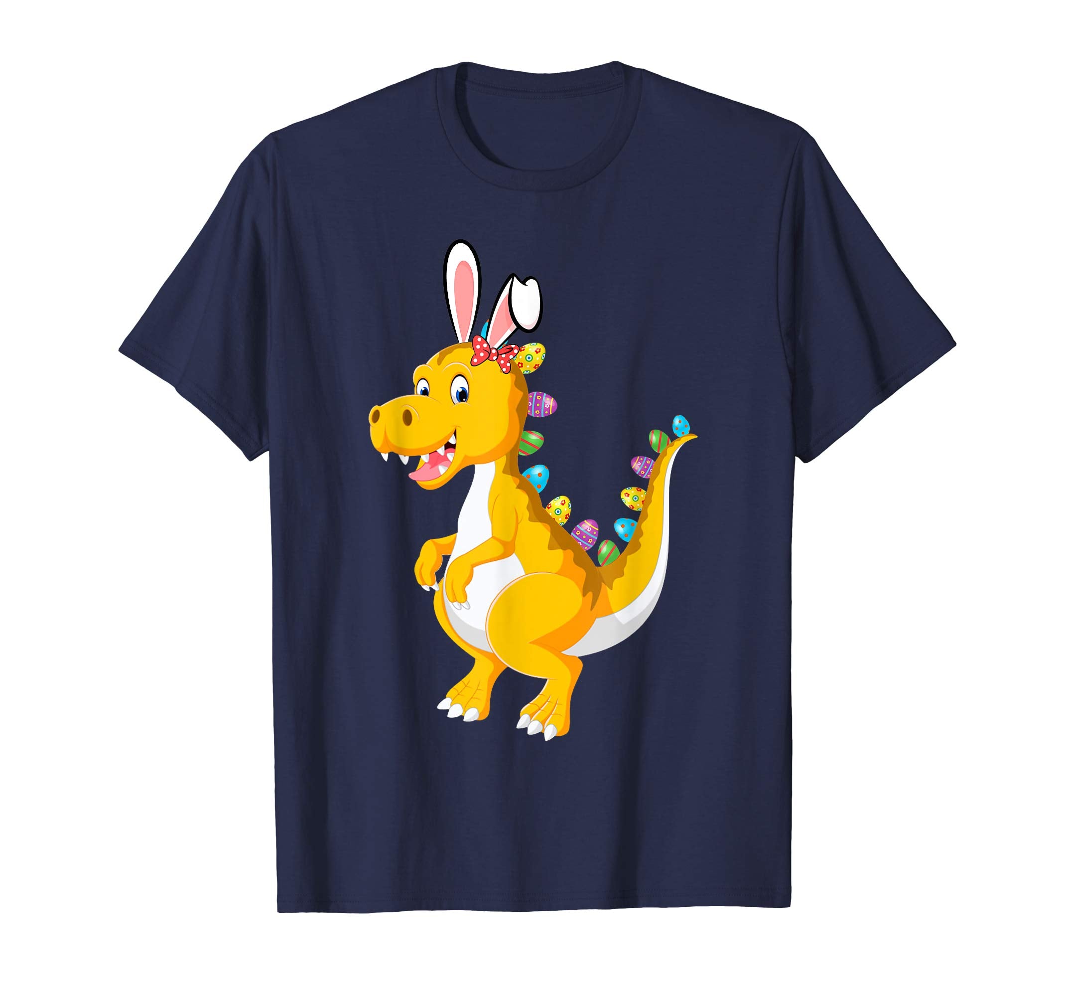 Funny Dinosaur T-rex Bunny with Eggs Easter T shirt