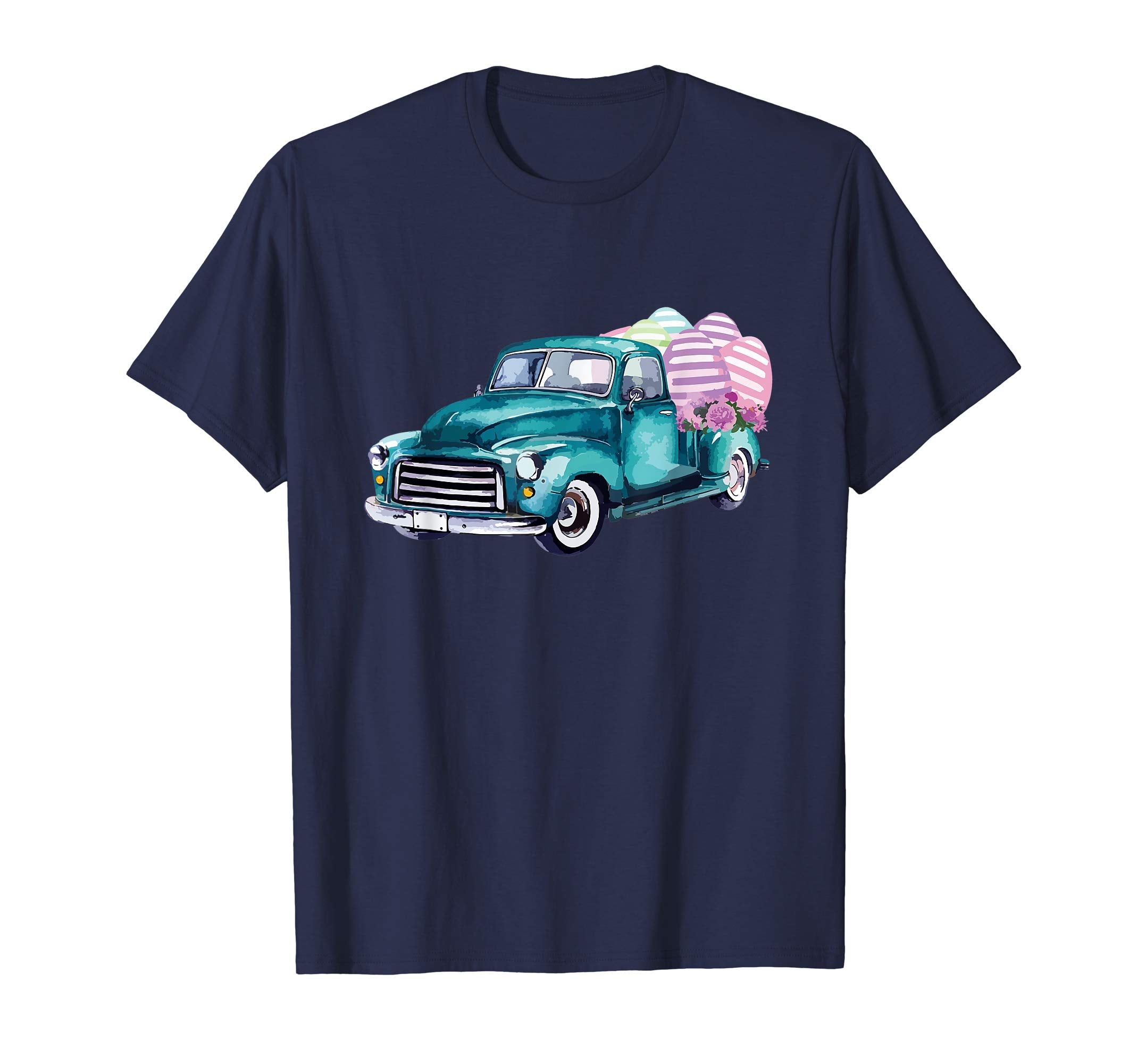Happy Easter Eggs Vintage Bunny Truck Easter Sunday T-Shirt