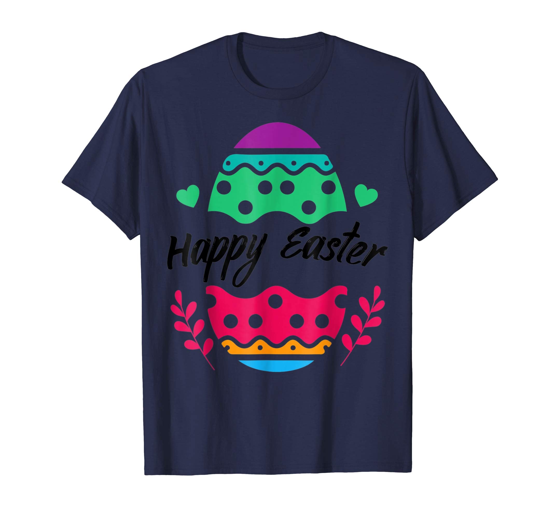 Big Easter Egg Flowers Hearts Happy Easter Day Shirt