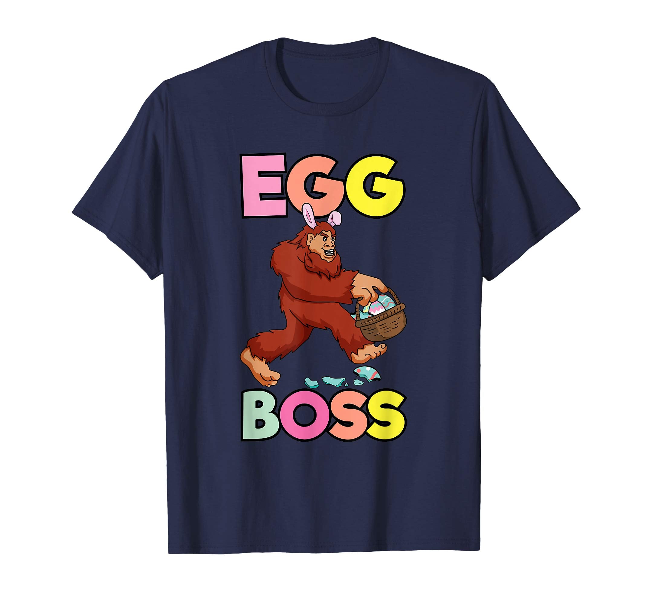 Egg Boss Bigfoot Easter Tshirt for Boys