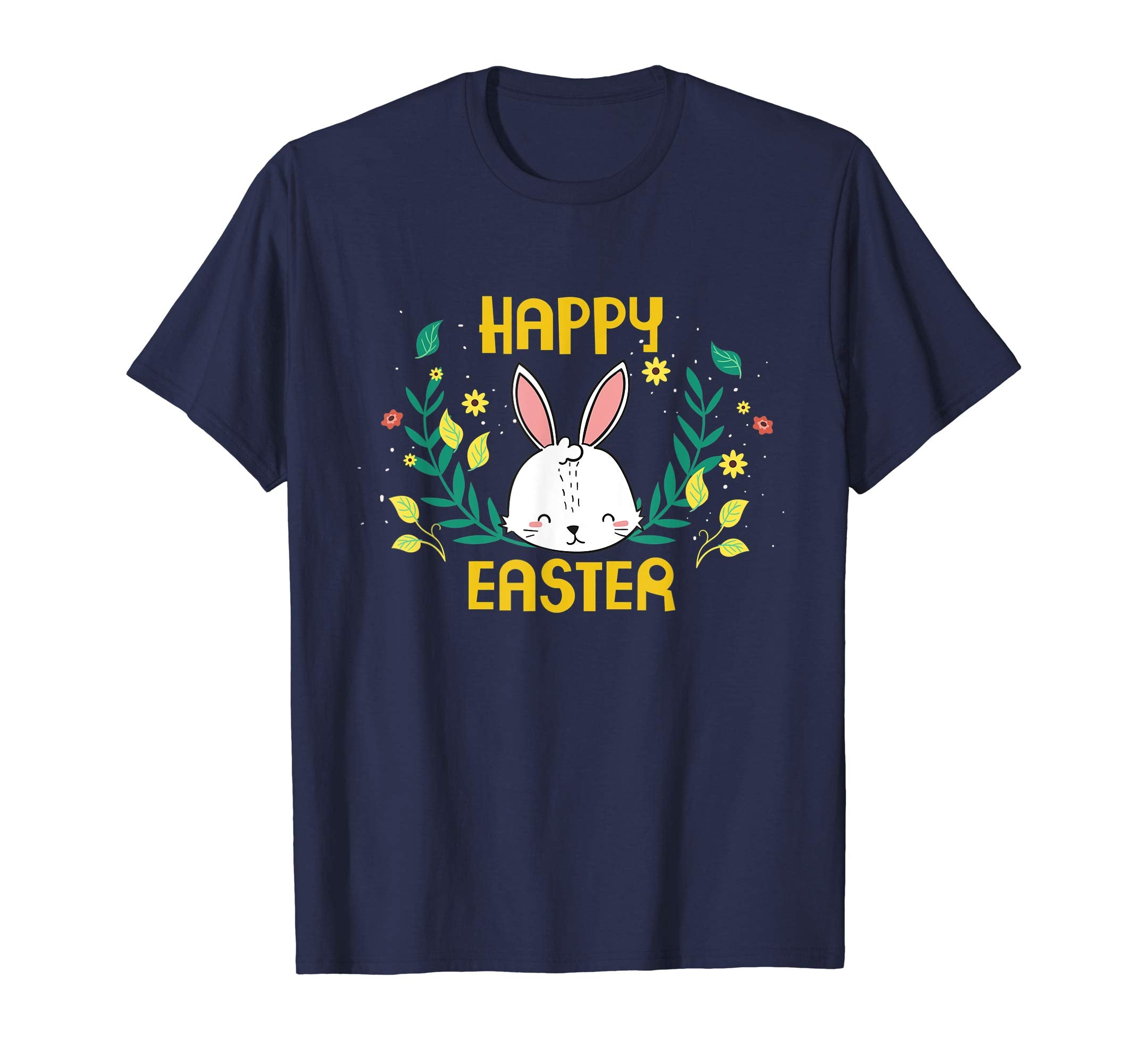 Happy Easter T-Shirt with Bunnies Eggs Flowers Carrots