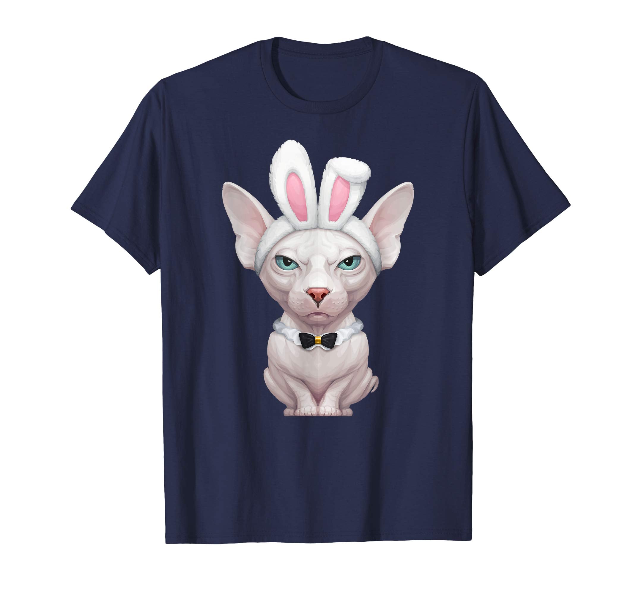 White Sphynx Cat in the Easter Bunny Costume T-Shirt
