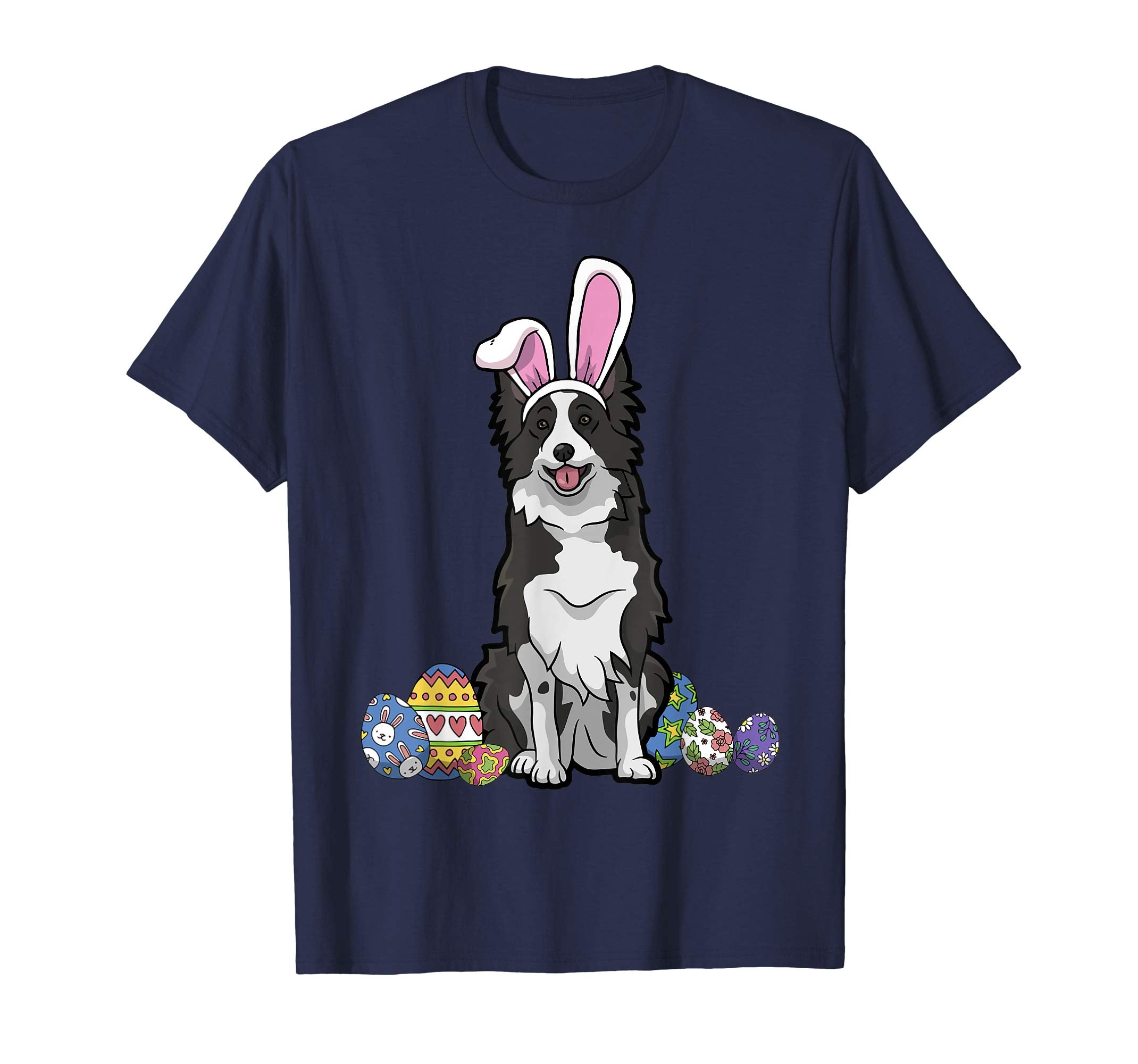 Border Collie Dabbing With Easter Bunny Rabbit Ears T-Shirt