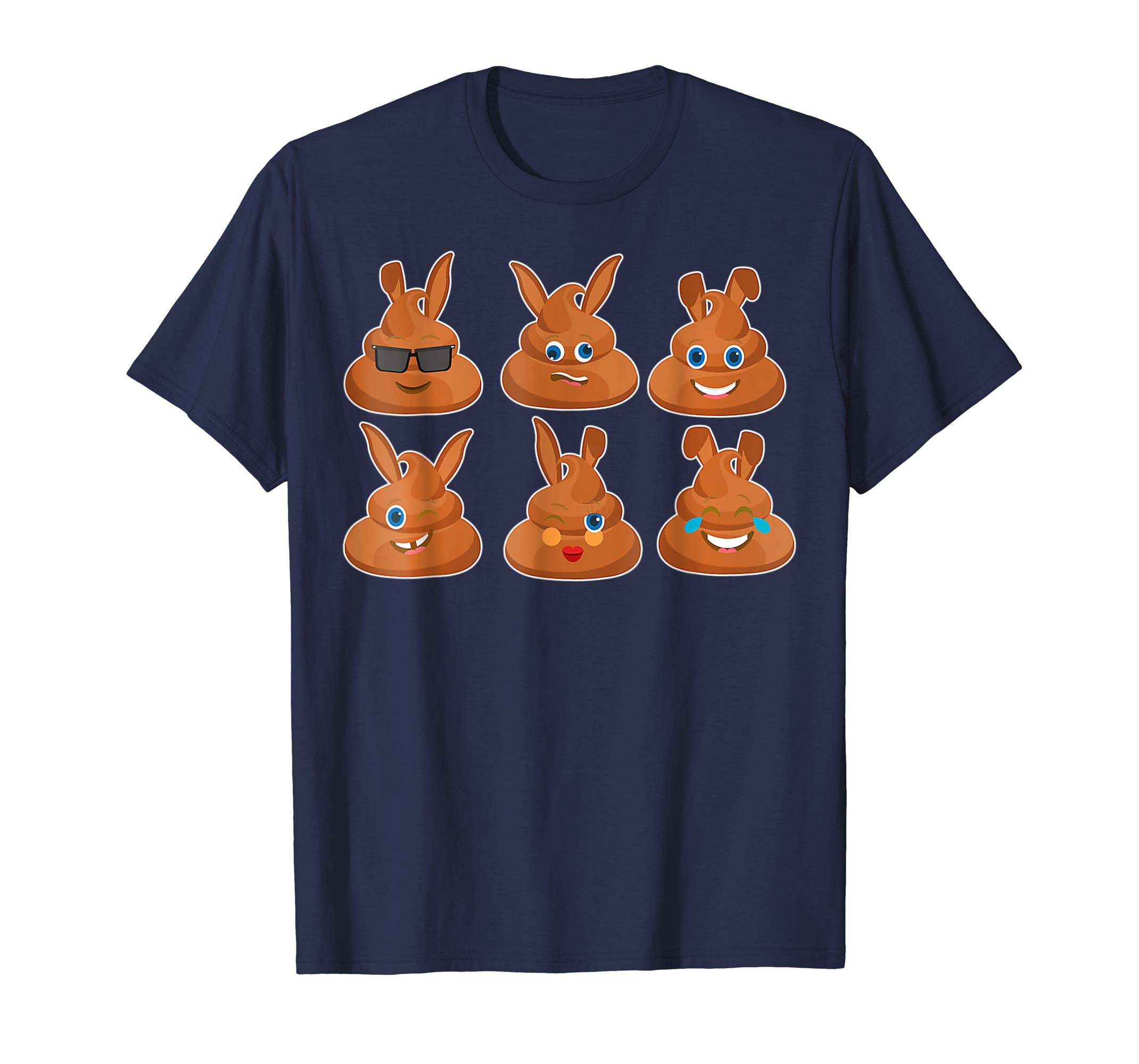 Cool Six Bunny Poops Emotion Faces Happy Easter Day Shirt