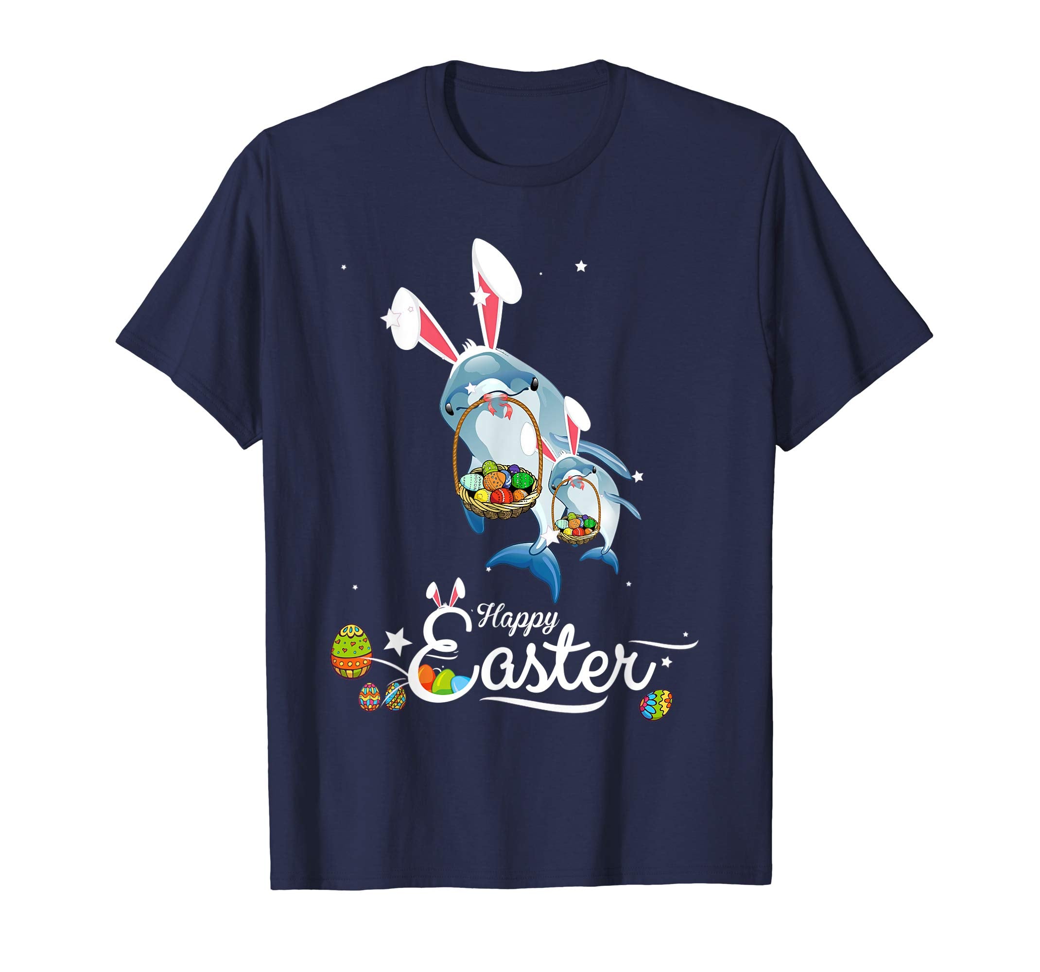 Cute Easter Dolphins with Bunny Ears and Eggs T Shirt