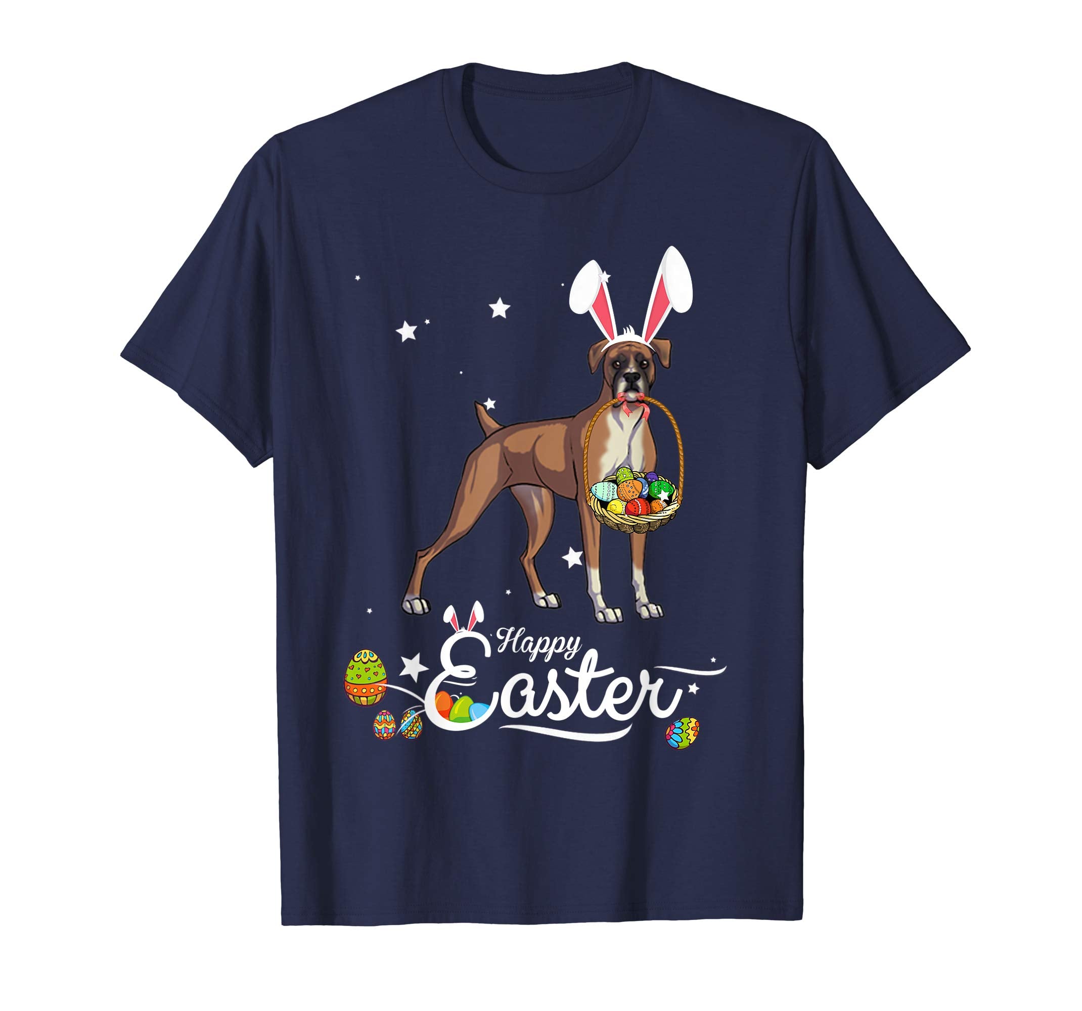 Boxer Dog With Bunny Hat Easter Costume T Shirt