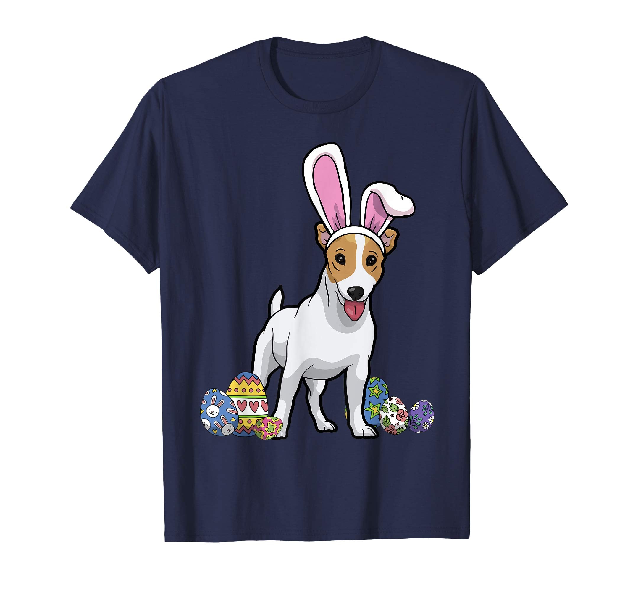Russell Terrier Dressed As Easter Bunny Rabbit Ears T-Shirt