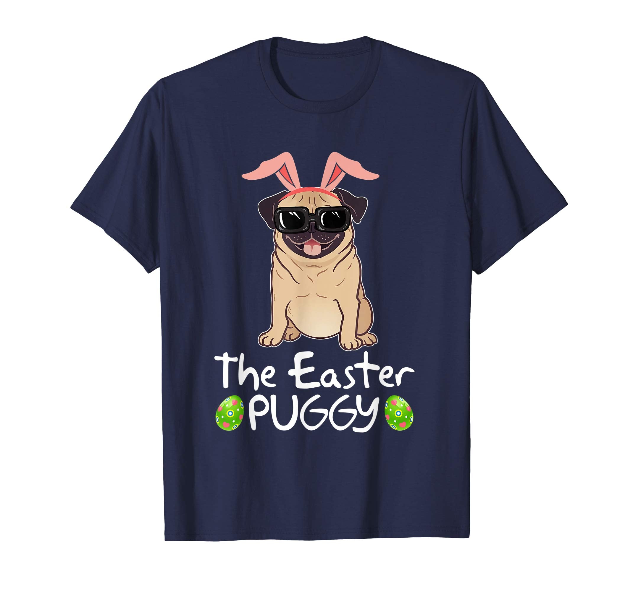 Funny Easter Pug Tshirt - Easter Puggy Bunny Shirt