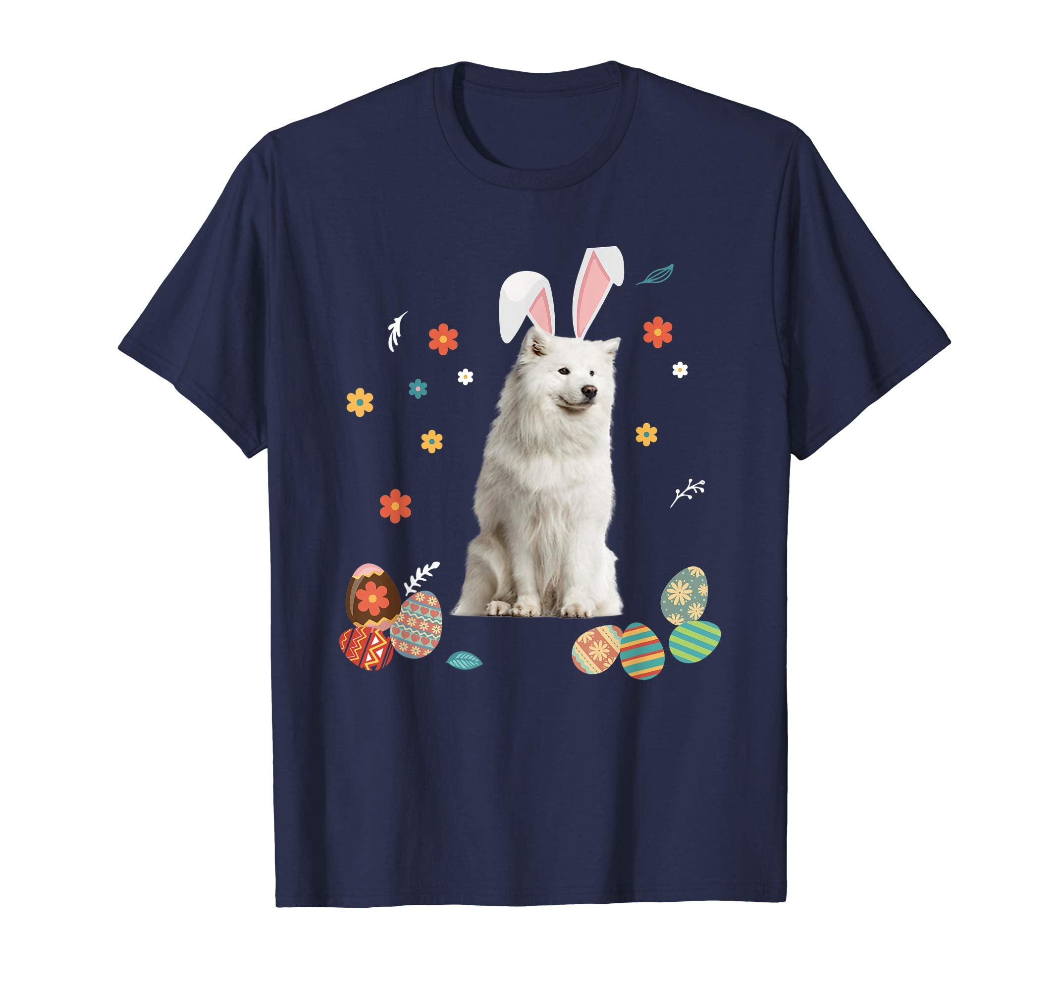 Samoyed Bunny Rabbit Happy Easter Day T-Shirt