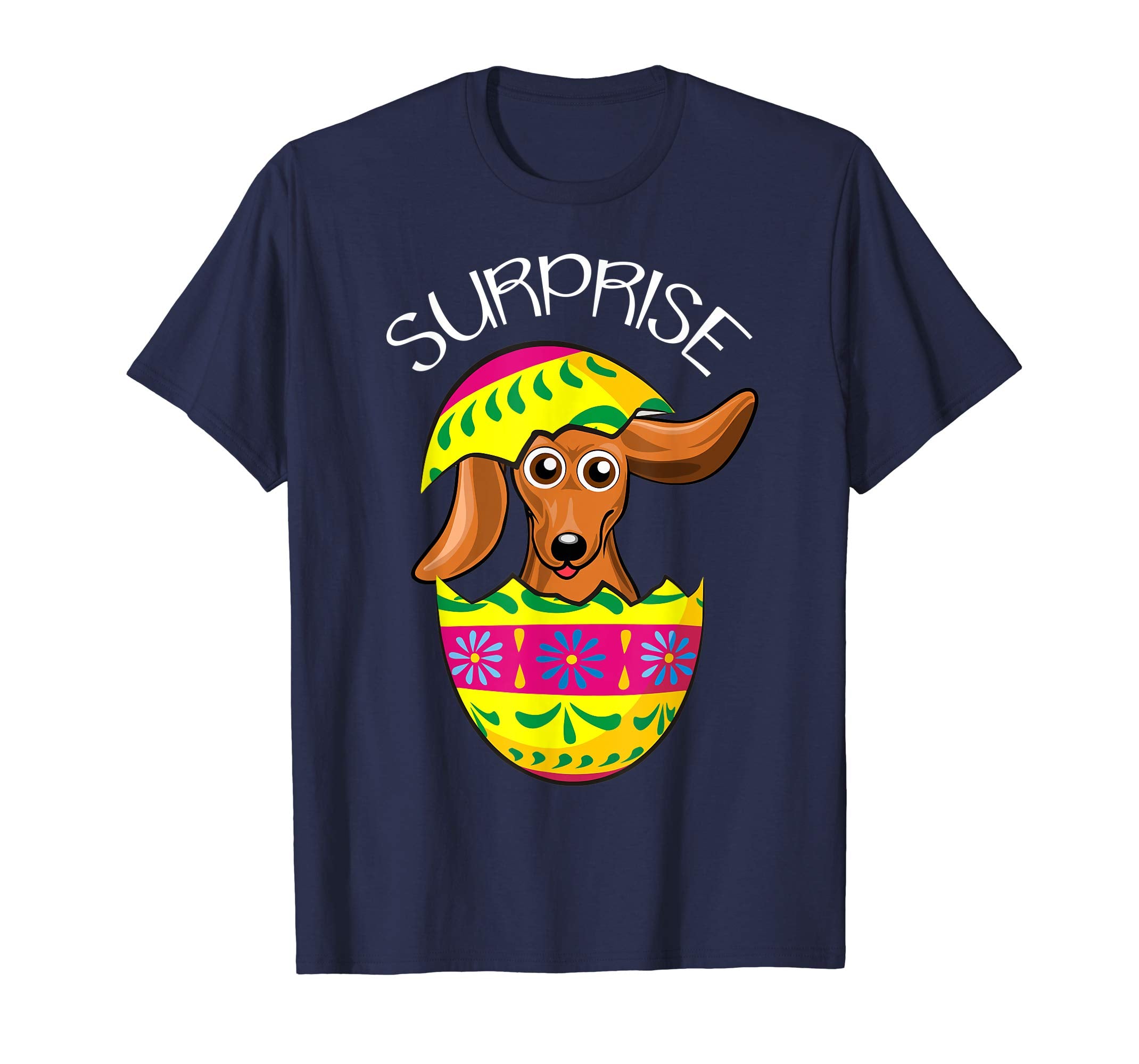 Funny Cute Puppy Dachshund Hatches Easter Egg Easter T-Shirt