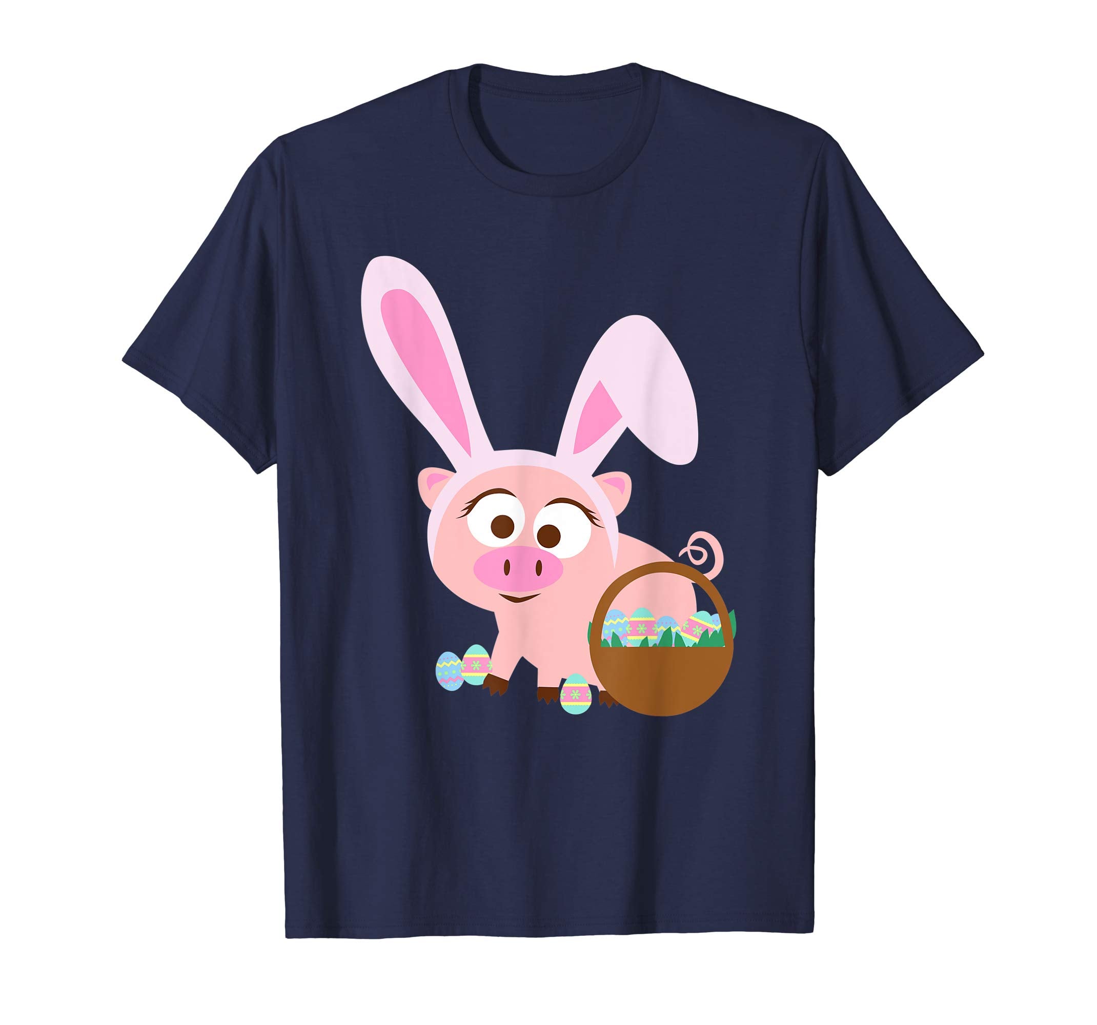 Happy Pig Bunny Ears Easter Eggs for Men Women Kids T Shirt