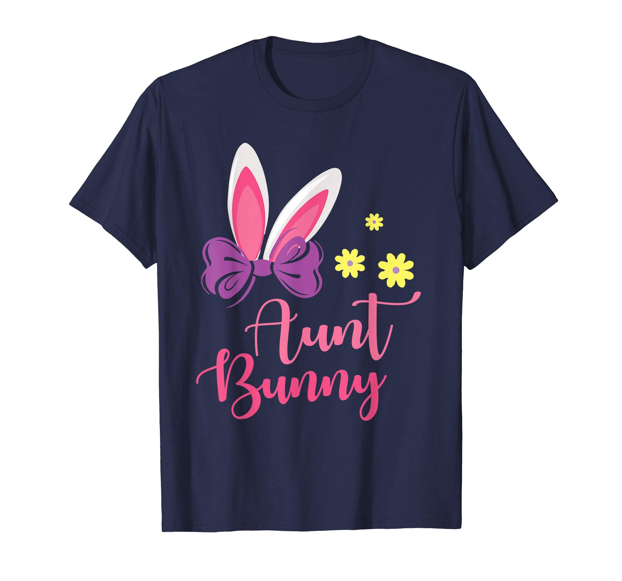 Flowers Bunny Rabbit Girl Face Happy Easter Shirt Aunt Bunny