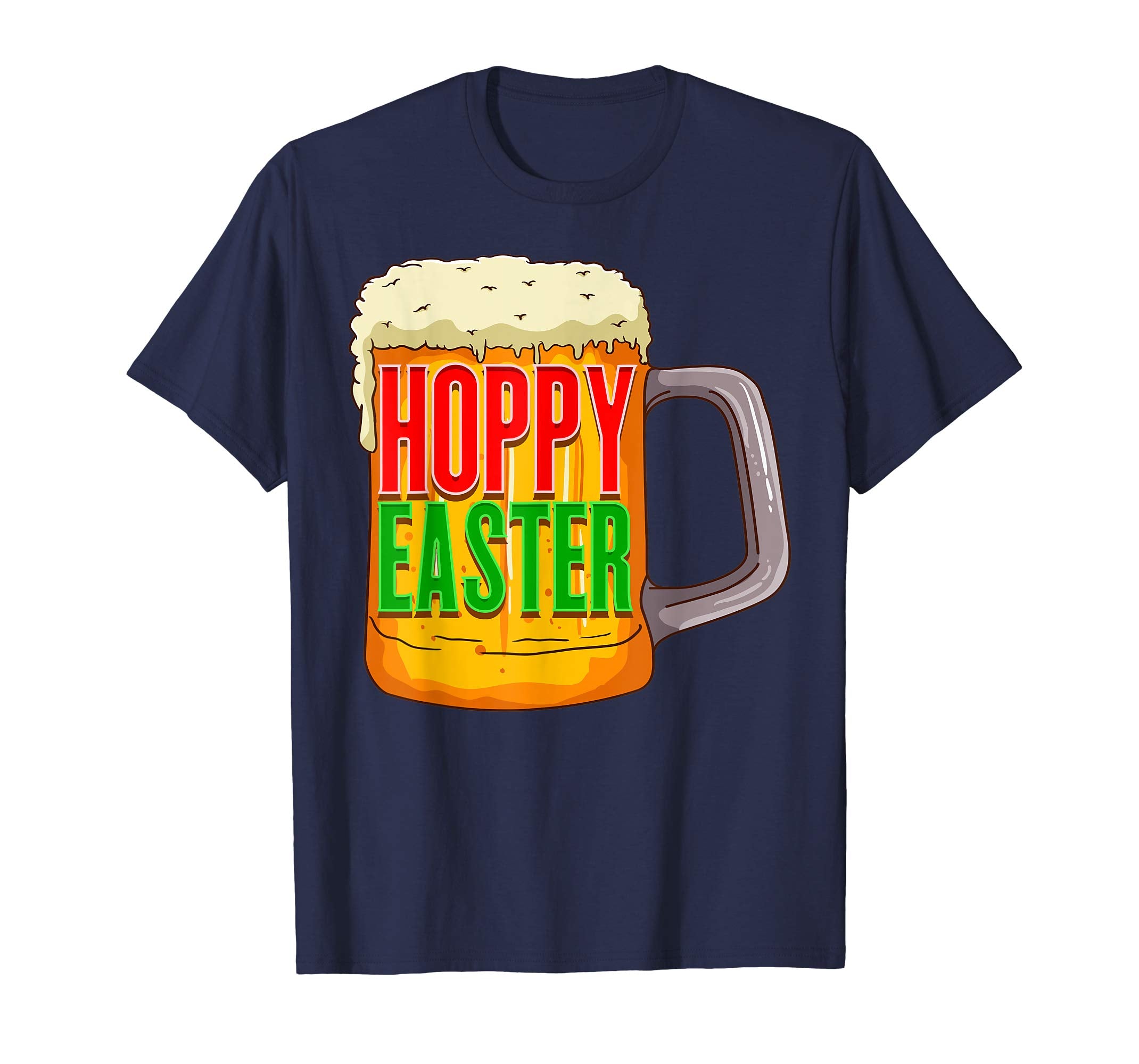 Hoppy Easter Beer Mug T-Shirt - Funny Easter Bunny Tee Gift