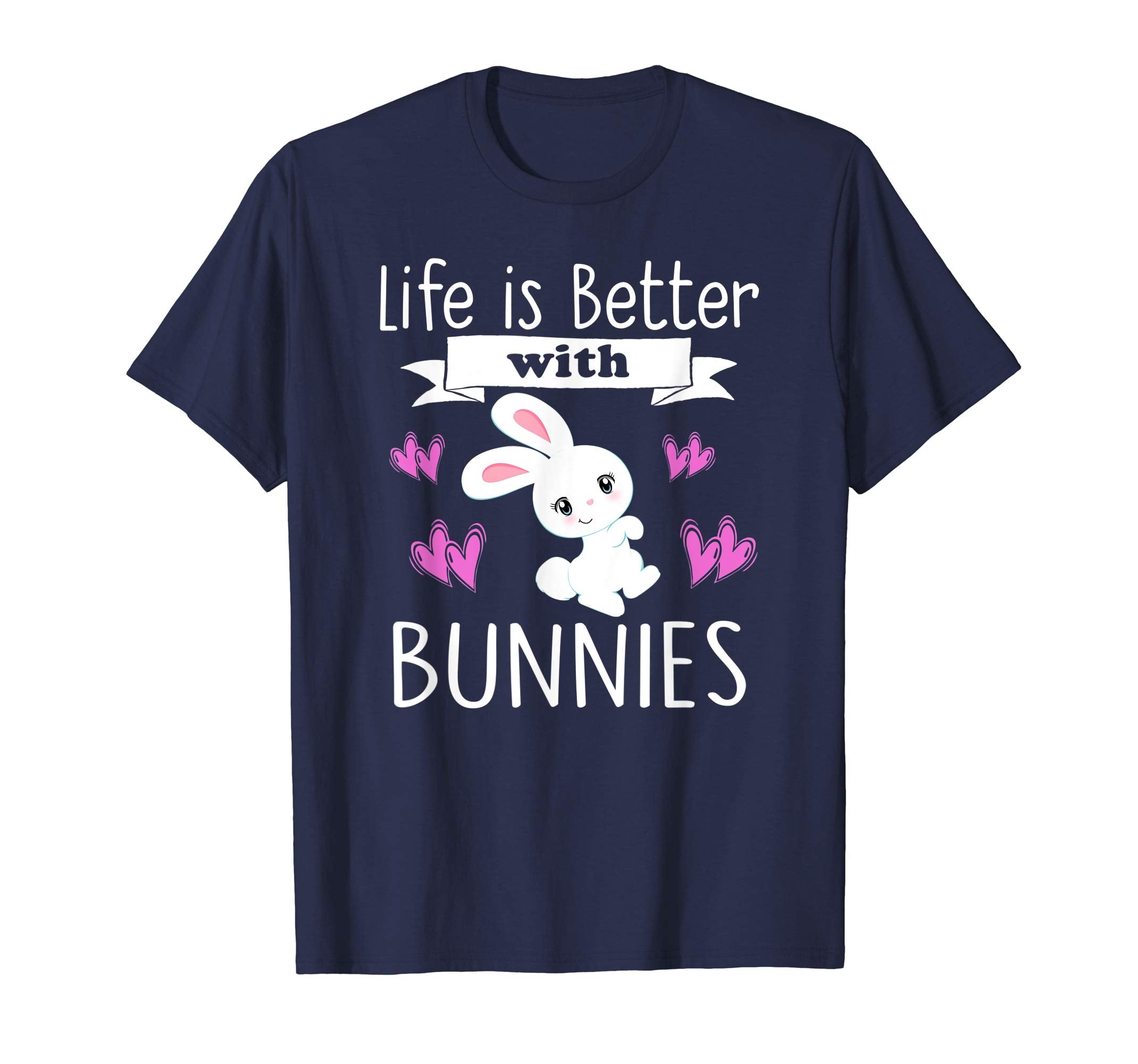 Bunny T-Shirt Girls LIFE IS BETTER WITH BUNNIES Easter Gift